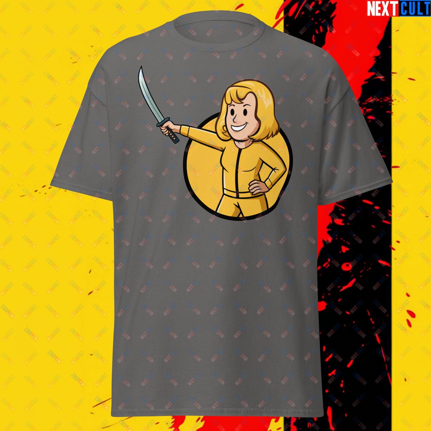 Kill Bill Vault Girl Fallout Funny Meme Cartoon Mashup Unisex tee Next Cult Brand