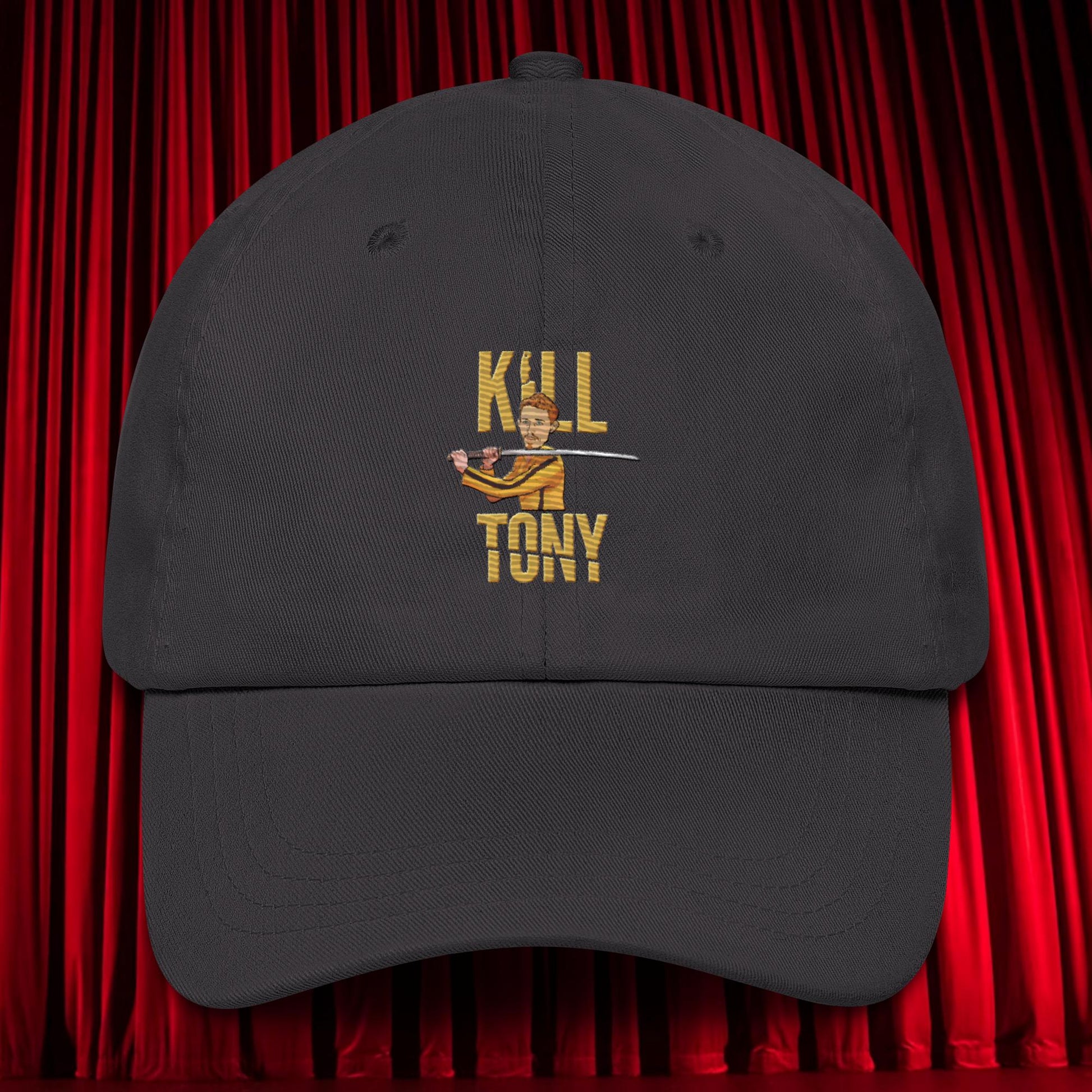 Kill Tony Hinchcliffe Kill Bill Funny Podcast Dad hat Dark Grey Hats Kill Tony Podcasts Stand-up Comedy Tony Hinchcliffe Next Cult Brand