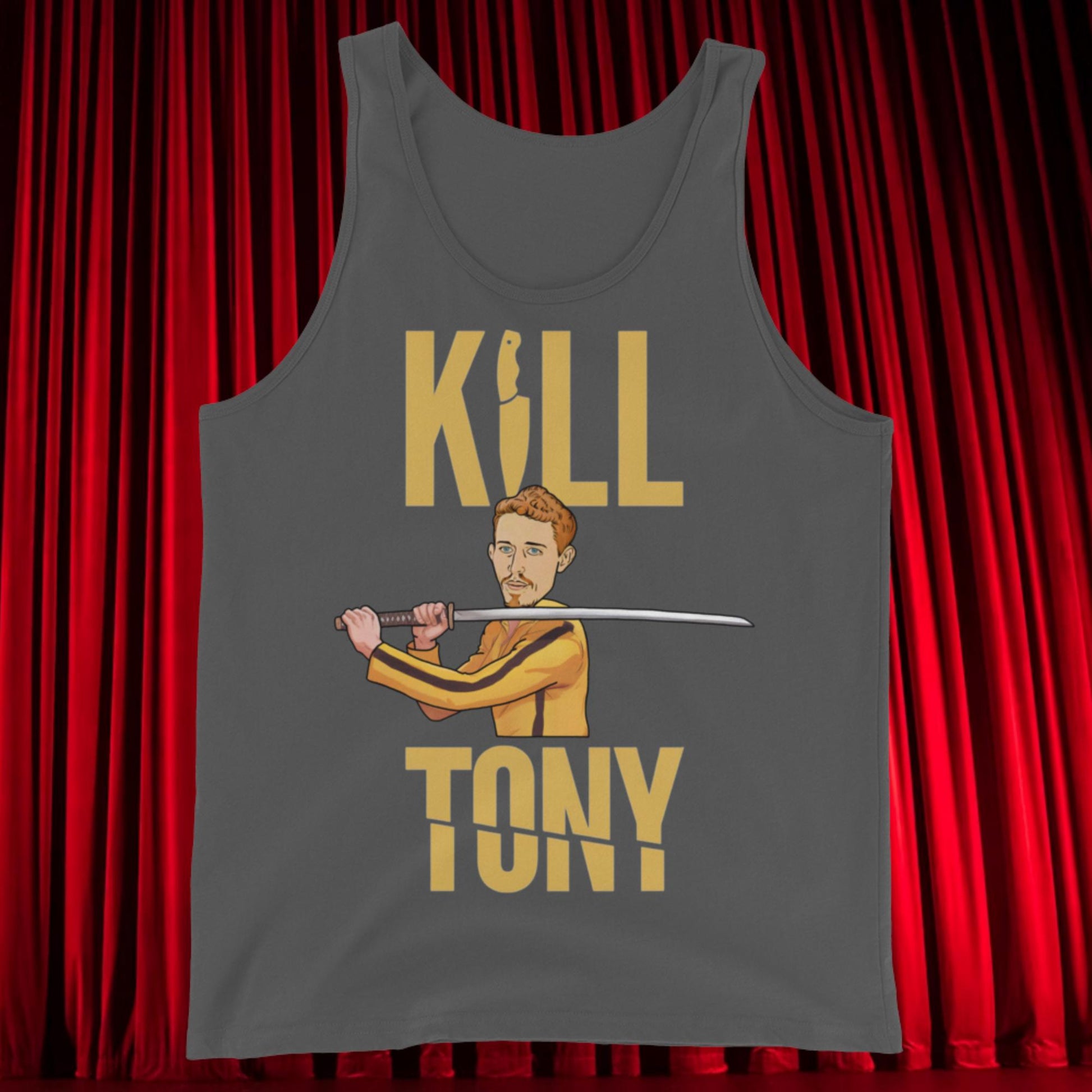 Kill Tony Hinchcliffe Kill Bill Funny Podcast Tank Top Asphalt Tank Tops Kill Tony Podcasts Stand-up Comedy Tony Hinchcliffe Next Cult Brand