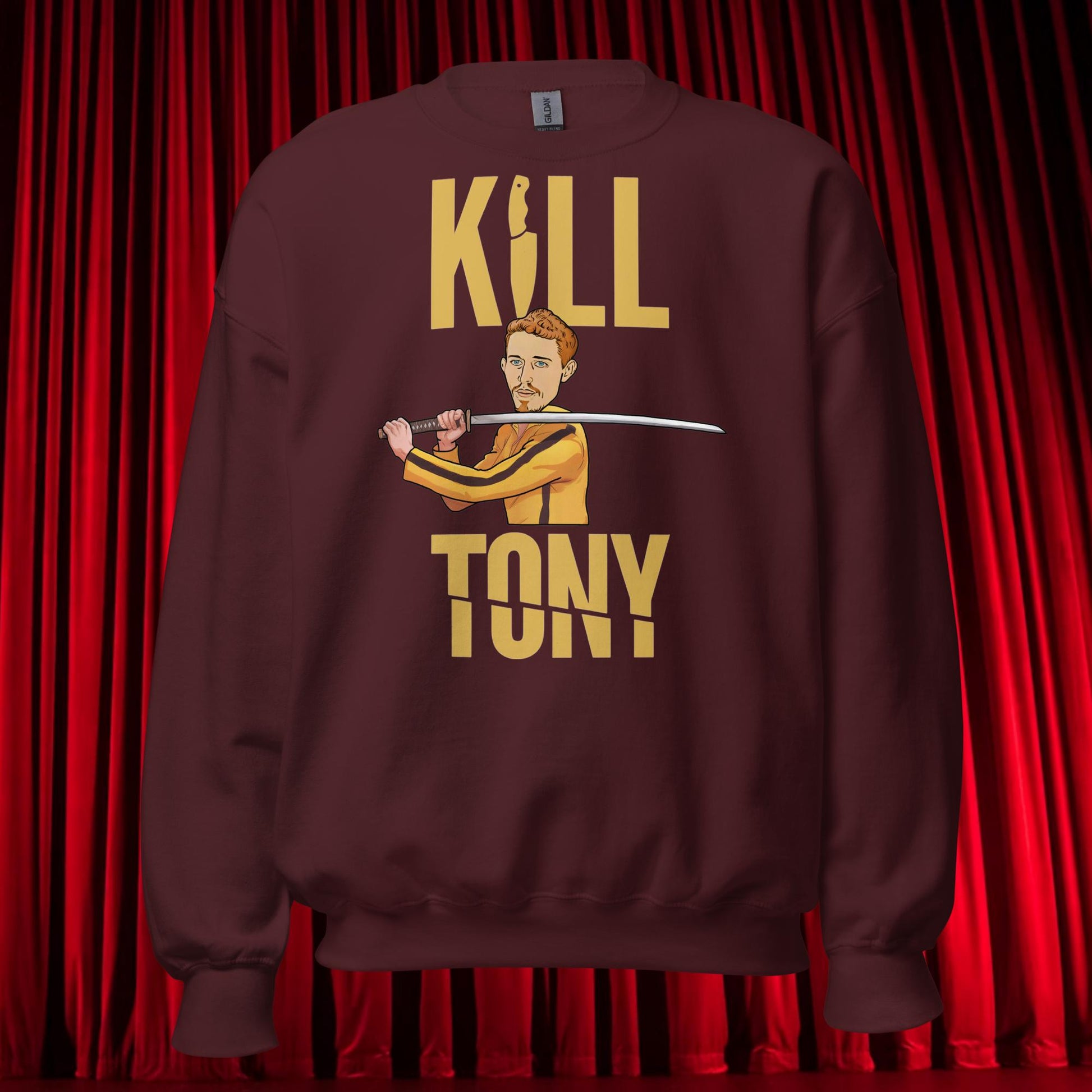 Kill Tony Hinchcliffe Kill Bill Funny Podcast Unisex Sweatshirt Maroon Sweatshirts Kill Tony Podcasts Stand-up Comedy Tony Hinchcliffe Next Cult Brand