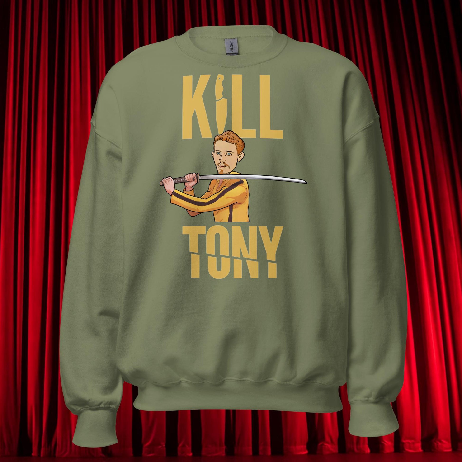 Kill Tony Hinchcliffe Kill Bill Funny Podcast Unisex Sweatshirt Military Green Sweatshirts Kill Tony Podcasts Stand-up Comedy Tony Hinchcliffe Next Cult Brand