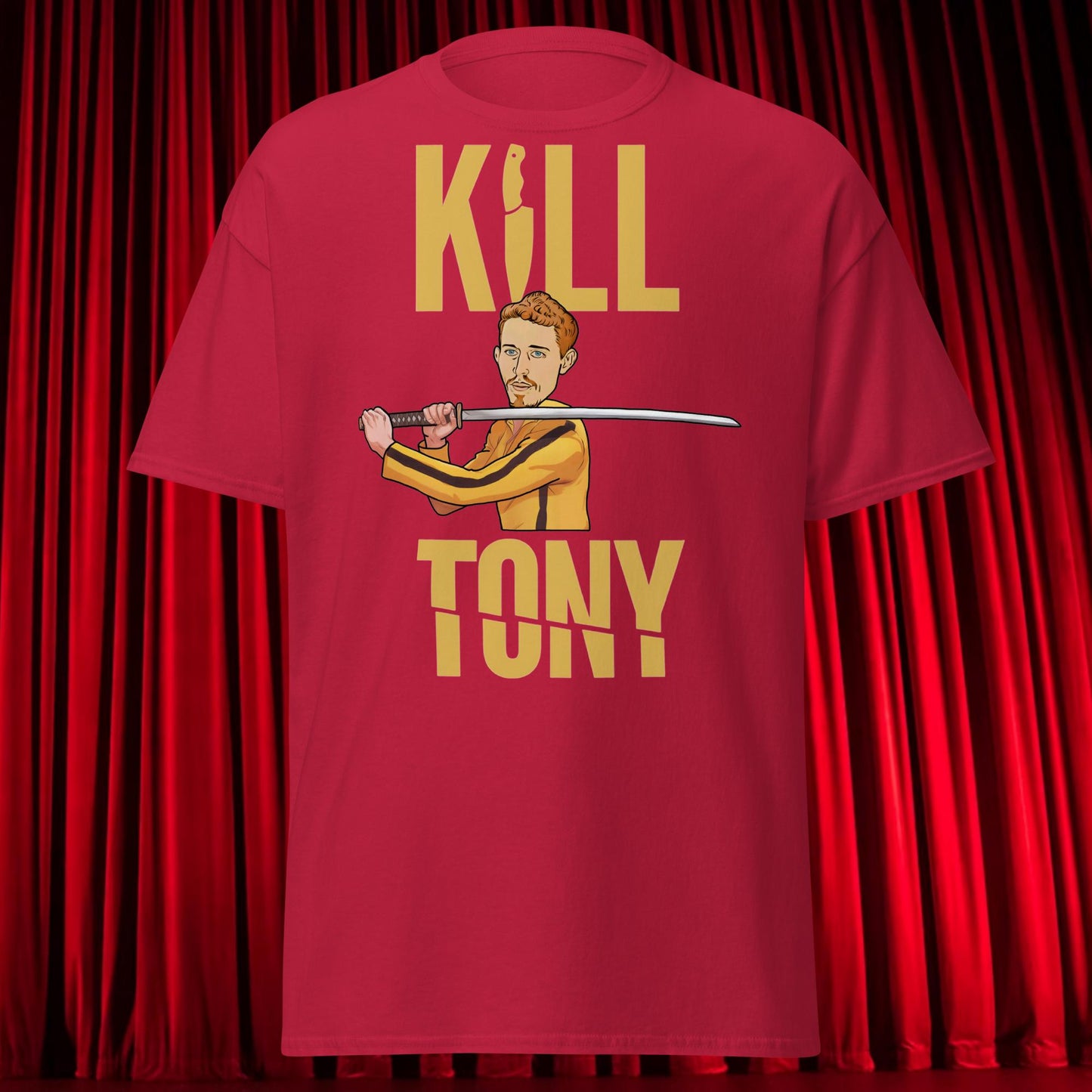 Kill Tony Hinchcliffe Kill Bill Funny Podcast Unisex tee Cardinal T-shirts Kill Tony Podcasts Stand-up Comedy Tony Hinchcliffe Next Cult Brand