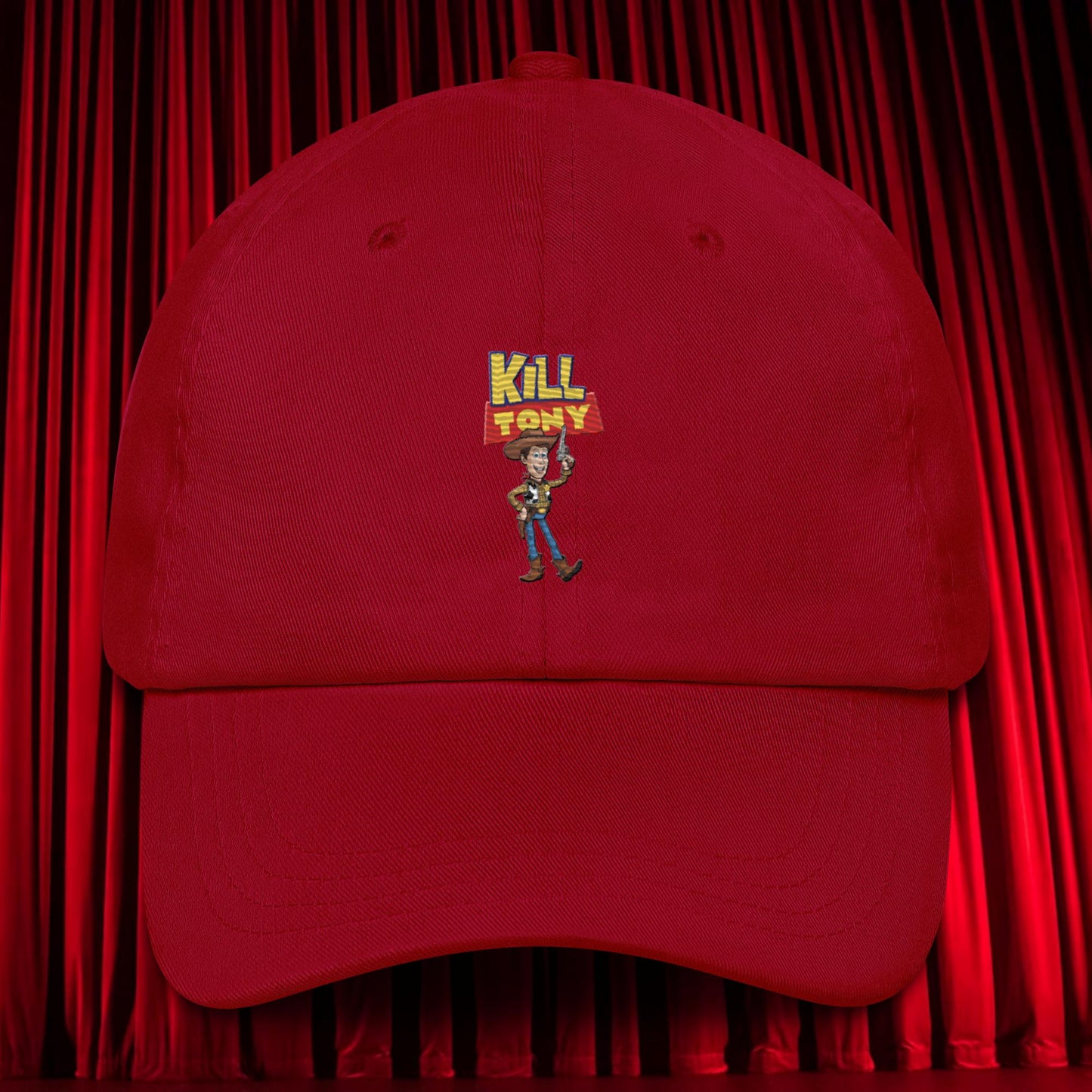 Kill Tony Hinchcliffe Toy Story Woody Funny Podcast Dad hat Cranberry Hats Kill Tony Podcasts Stand-up Comedy Tony Hinchcliffe Next Cult Brand