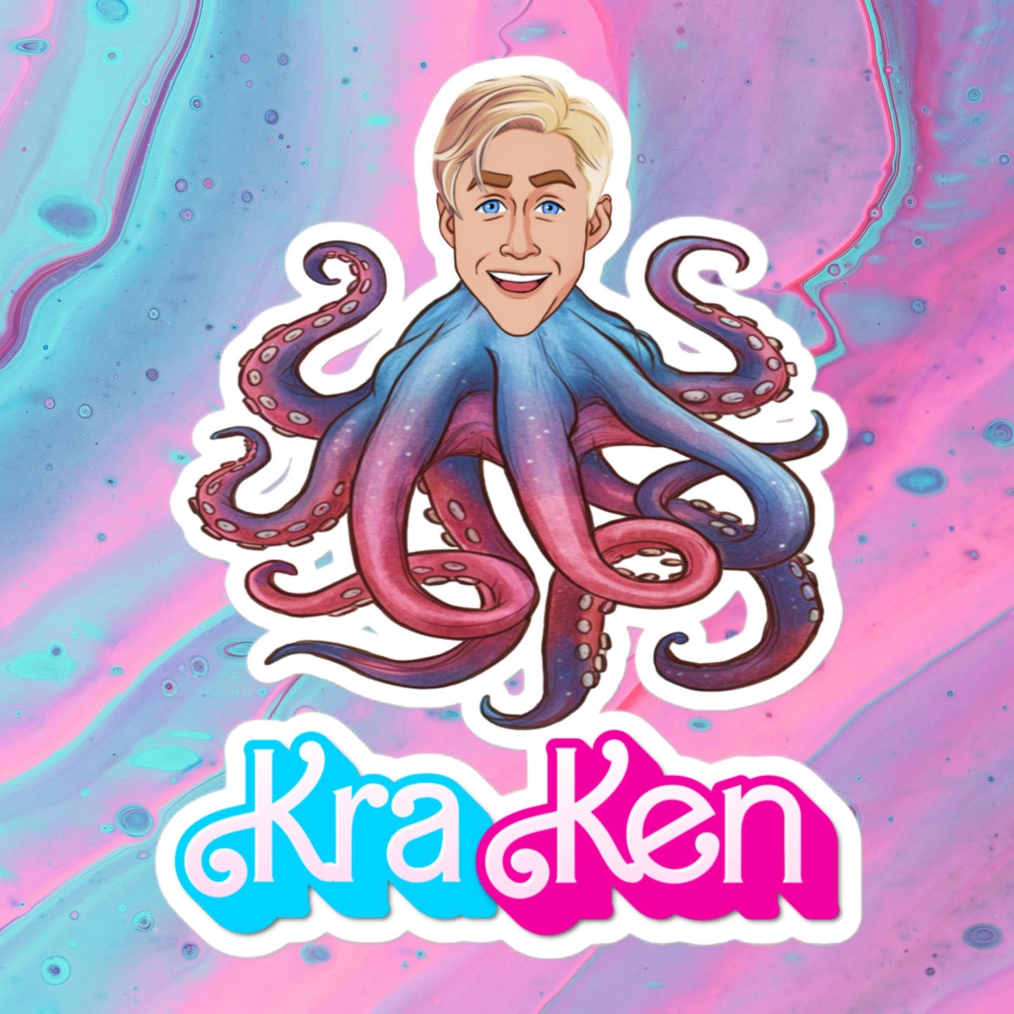 Kraken Ken Barbie Ryan Gosling Funny Bubble-free stickers Next Cult Brand