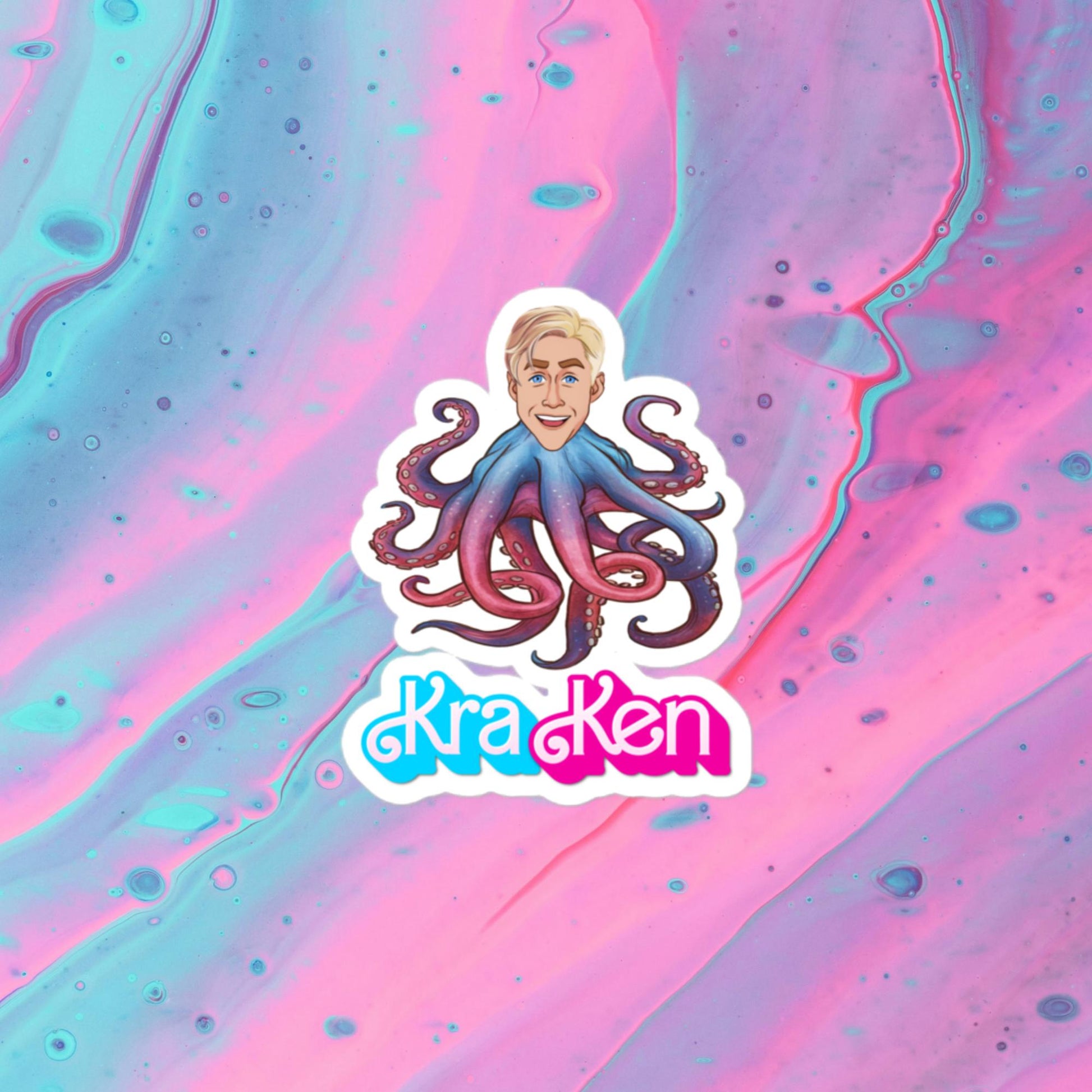 Kraken Ken Barbie Ryan Gosling Funny Bubble-free stickers Next Cult Brand