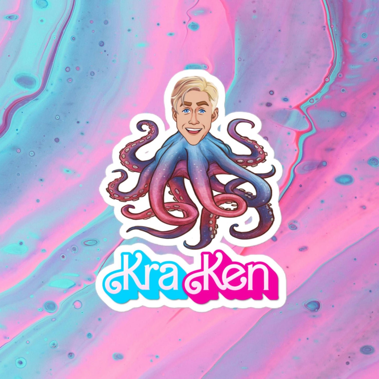 Kraken Ken Barbie Ryan Gosling Funny Bubble-free stickers Next Cult Brand