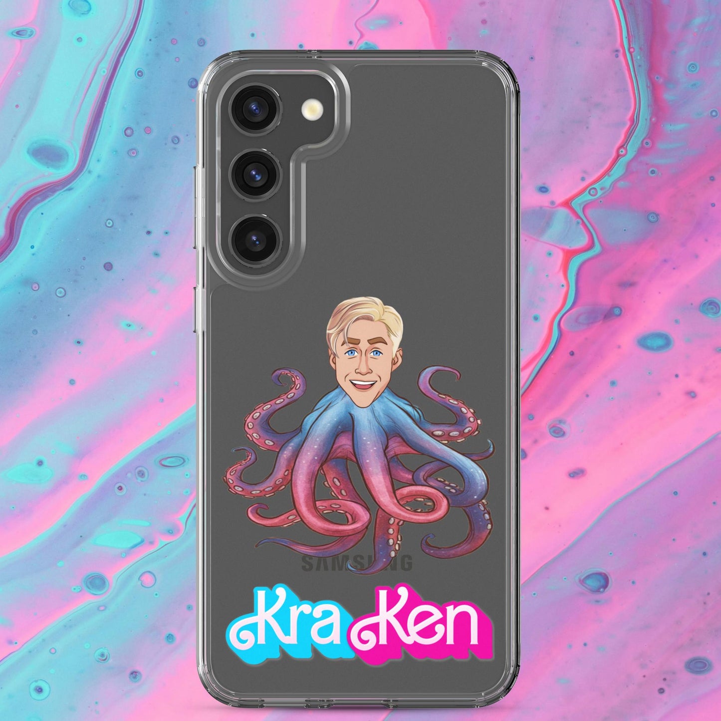 Kraken Ken Barbie Ryan Gosling Funny Clear Case for Samsung Samsung Galaxy S23 Plus Mobile Phone Cases Barbie Ken Movies Ryan Gosling Next Cult Brand