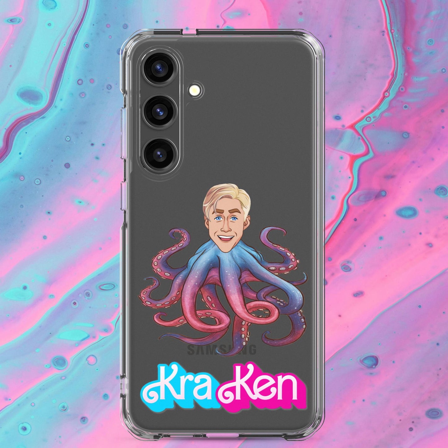 Kraken Ken Barbie Ryan Gosling Funny Clear Case for Samsung Samsung Galaxy S24 Plus Mobile Phone Cases Barbie Ken Movies Ryan Gosling Next Cult Brand