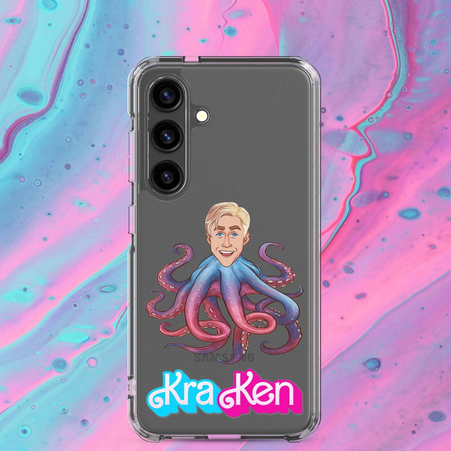 Kraken Ken Barbie Ryan Gosling Funny Clear Case for Samsung Samsung Galaxy S24 Mobile Phone Cases Barbie Ken Movies Ryan Gosling Next Cult Brand