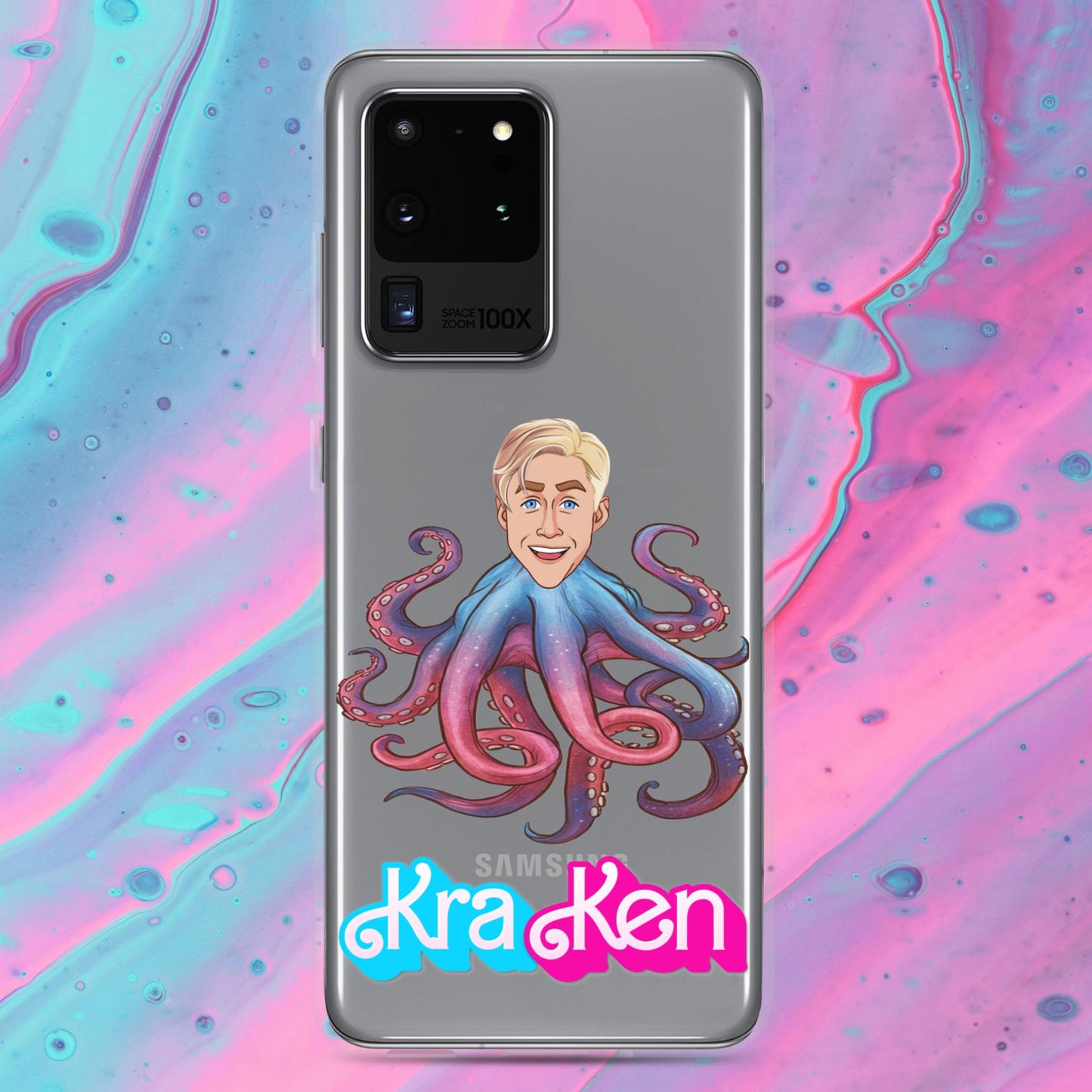 Kraken Ken Barbie Ryan Gosling Funny Clear Case for Samsung Samsung Galaxy S20 Ultra Mobile Phone Cases Barbie Ken Movies Ryan Gosling Next Cult Brand