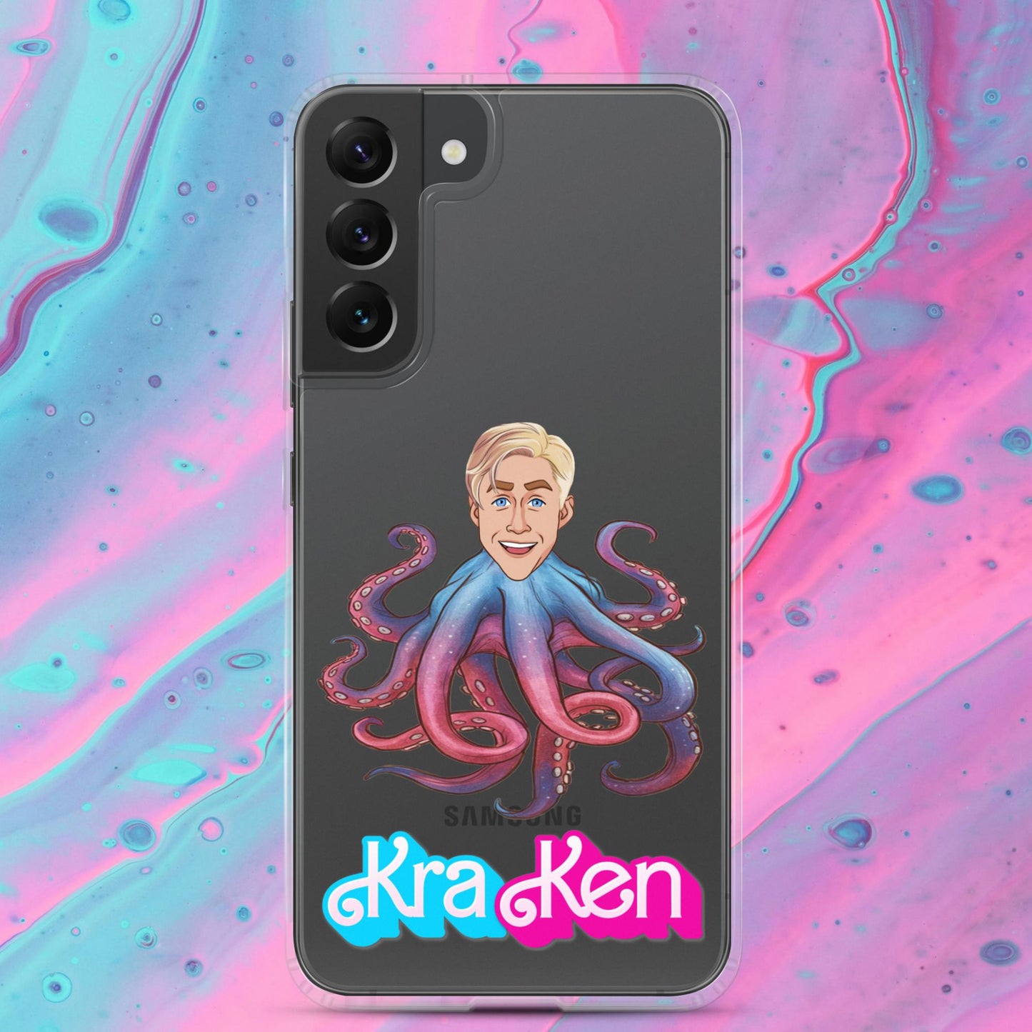 Kraken Ken Barbie Ryan Gosling Funny Clear Case for Samsung Samsung Galaxy S22 Plus Mobile Phone Cases Barbie Ken Movies Ryan Gosling Next Cult Brand