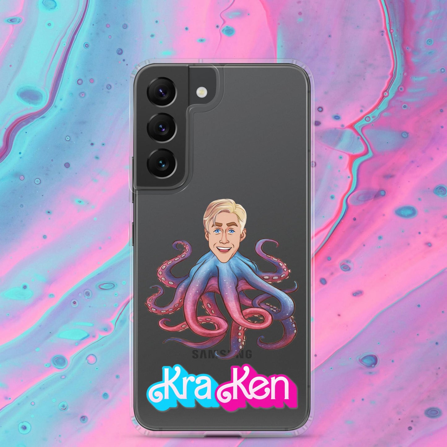 Kraken Ken Barbie Ryan Gosling Funny Clear Case for Samsung Samsung Galaxy S22 Mobile Phone Cases Barbie Ken Movies Ryan Gosling Next Cult Brand