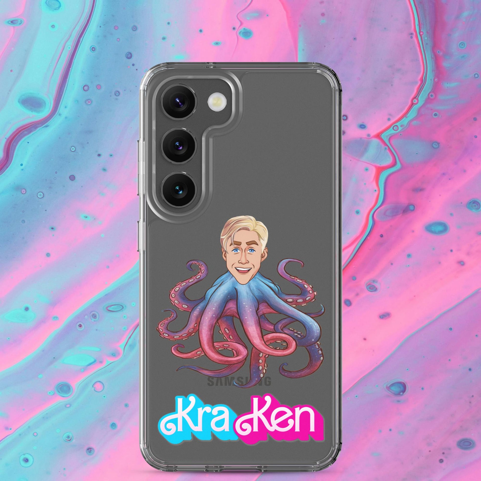 Kraken Ken Barbie Ryan Gosling Funny Clear Case for Samsung Samsung Galaxy S23 Mobile Phone Cases Barbie Ken Movies Ryan Gosling Next Cult Brand