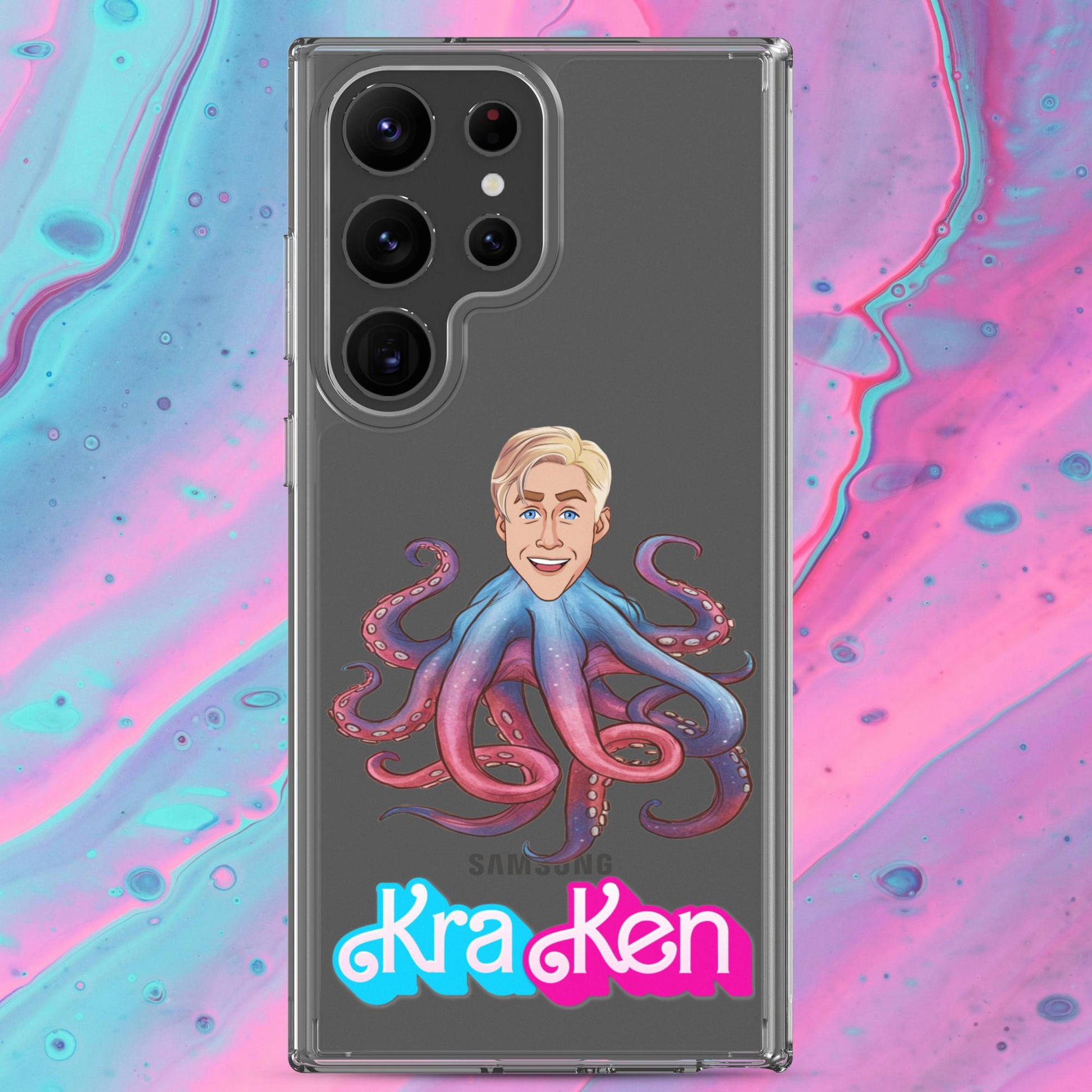 Kraken Ken Barbie Ryan Gosling Funny Clear Case for Samsung Samsung Galaxy S23 Ultra Mobile Phone Cases Barbie Ken Movies Ryan Gosling Next Cult Brand