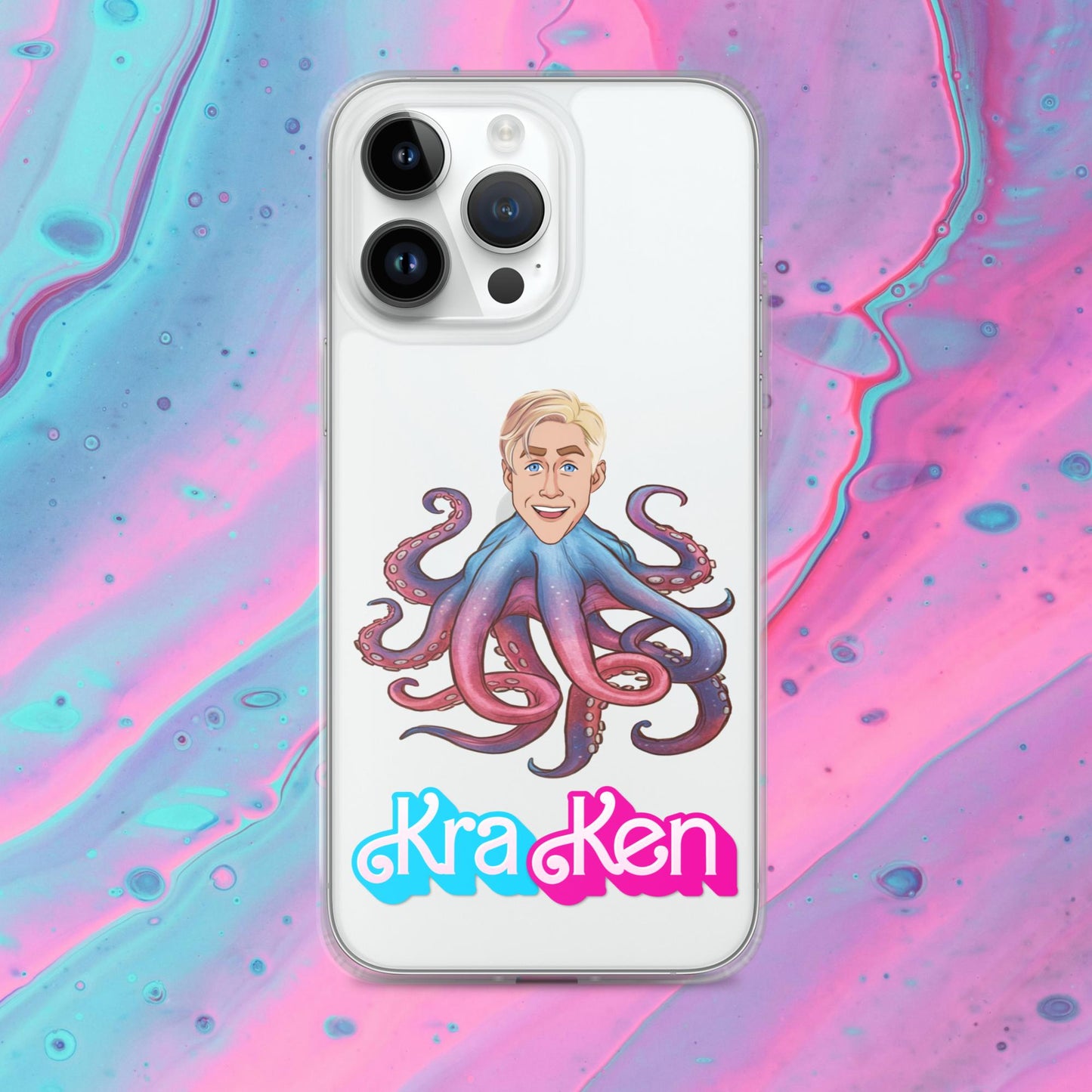 Kraken Ken Barbie Ryan Gosling Funny Clear Case for iPhone iPhone 14 Pro Max Mobile Phone Cases Barbie Ken Movies Ryan Gosling Next Cult Brand