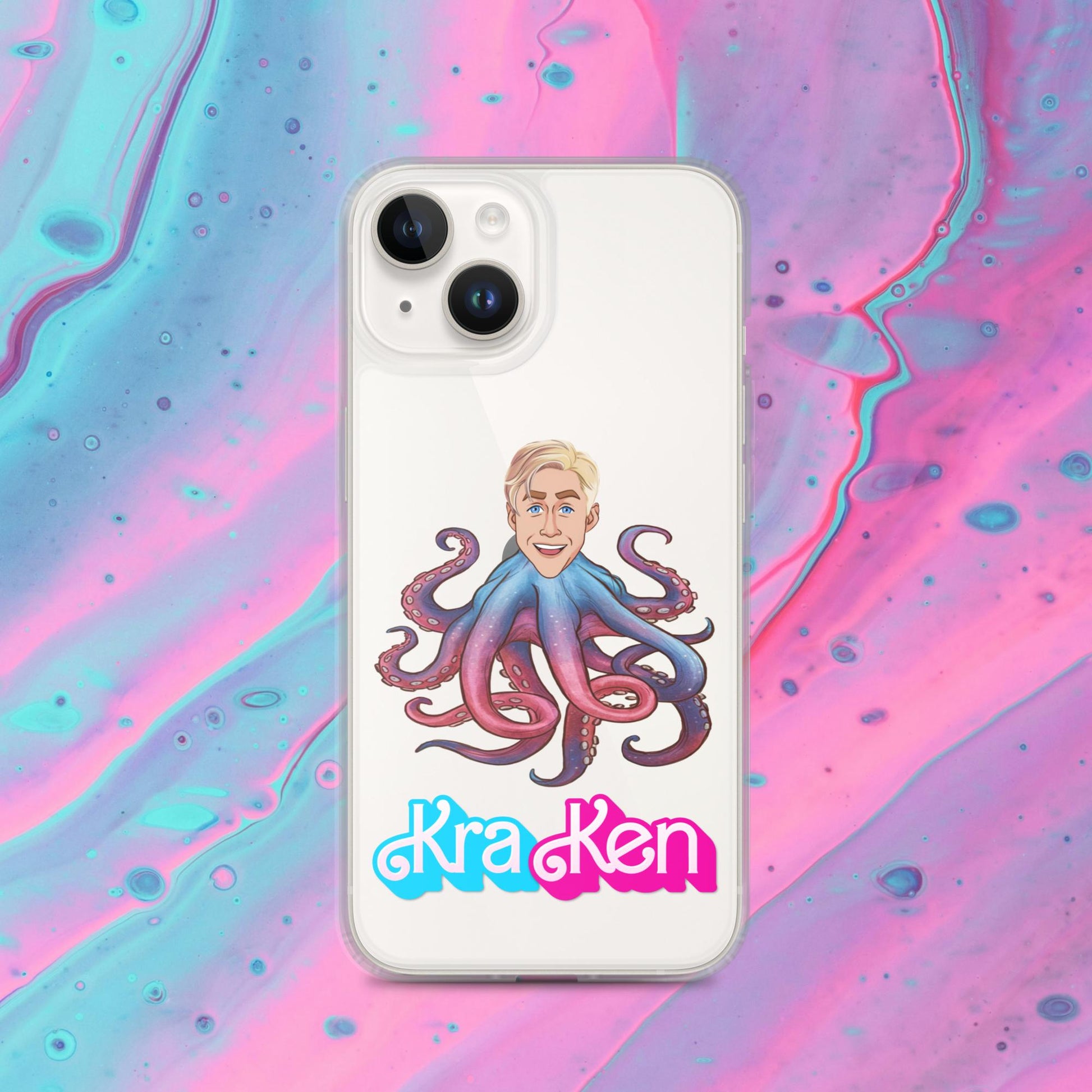 Kraken Ken Barbie Ryan Gosling Funny Clear Case for iPhone iPhone 14 Mobile Phone Cases Barbie Ken Movies Ryan Gosling Next Cult Brand