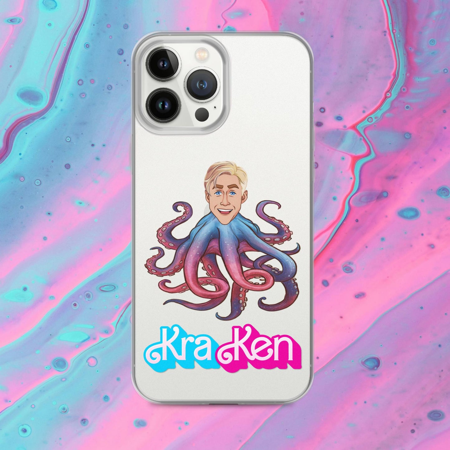 Kraken Ken Barbie Ryan Gosling Funny Clear Case for iPhone iPhone 13 Pro Max Mobile Phone Cases Barbie Ken Movies Ryan Gosling Next Cult Brand