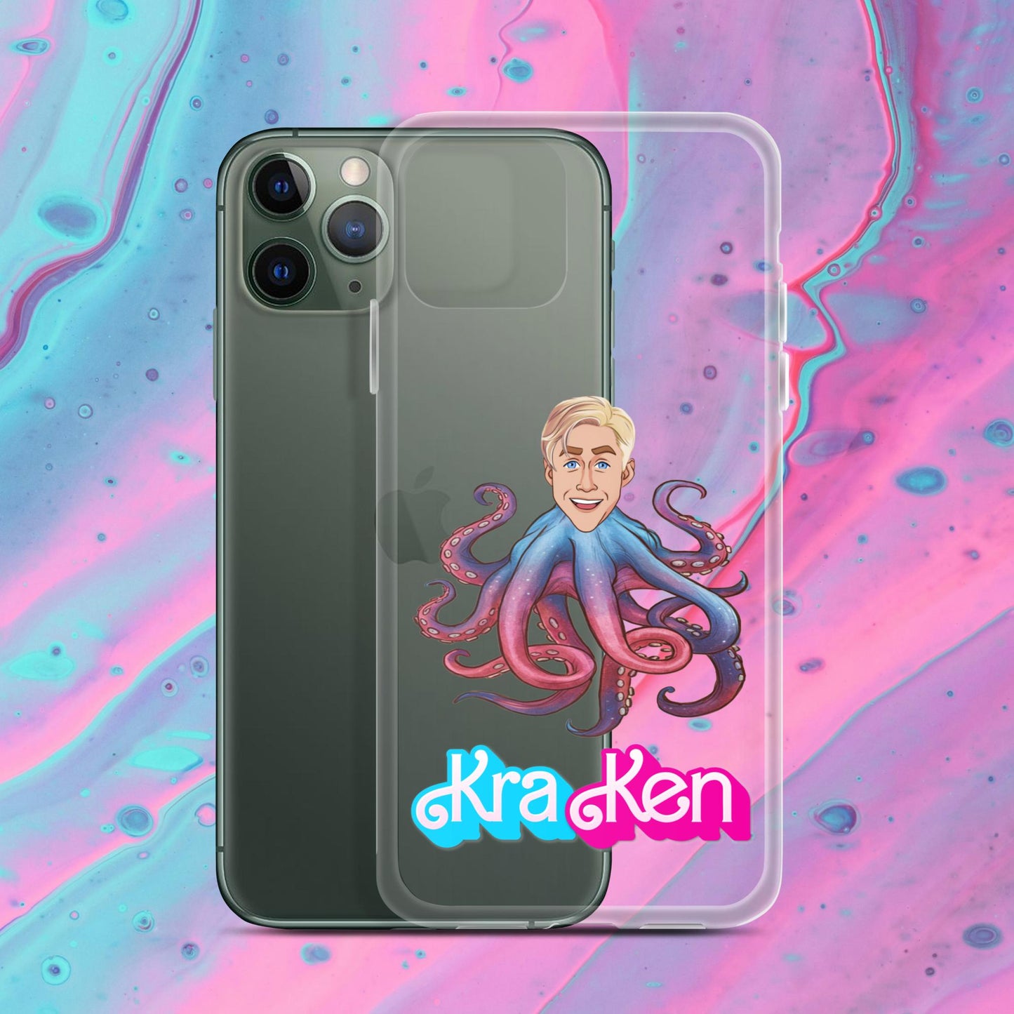 Kraken Ken Barbie Ryan Gosling Funny Clear Case for iPhone iPhone 11 Pro Mobile Phone Cases Barbie Ken Movies Ryan Gosling Next Cult Brand