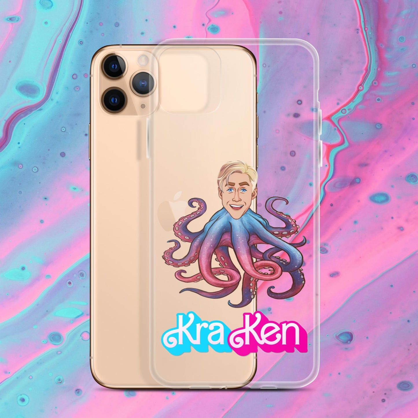 Kraken Ken Barbie Ryan Gosling Funny Clear Case for iPhone iPhone 11 Pro Max Mobile Phone Cases Barbie Ken Movies Ryan Gosling Next Cult Brand