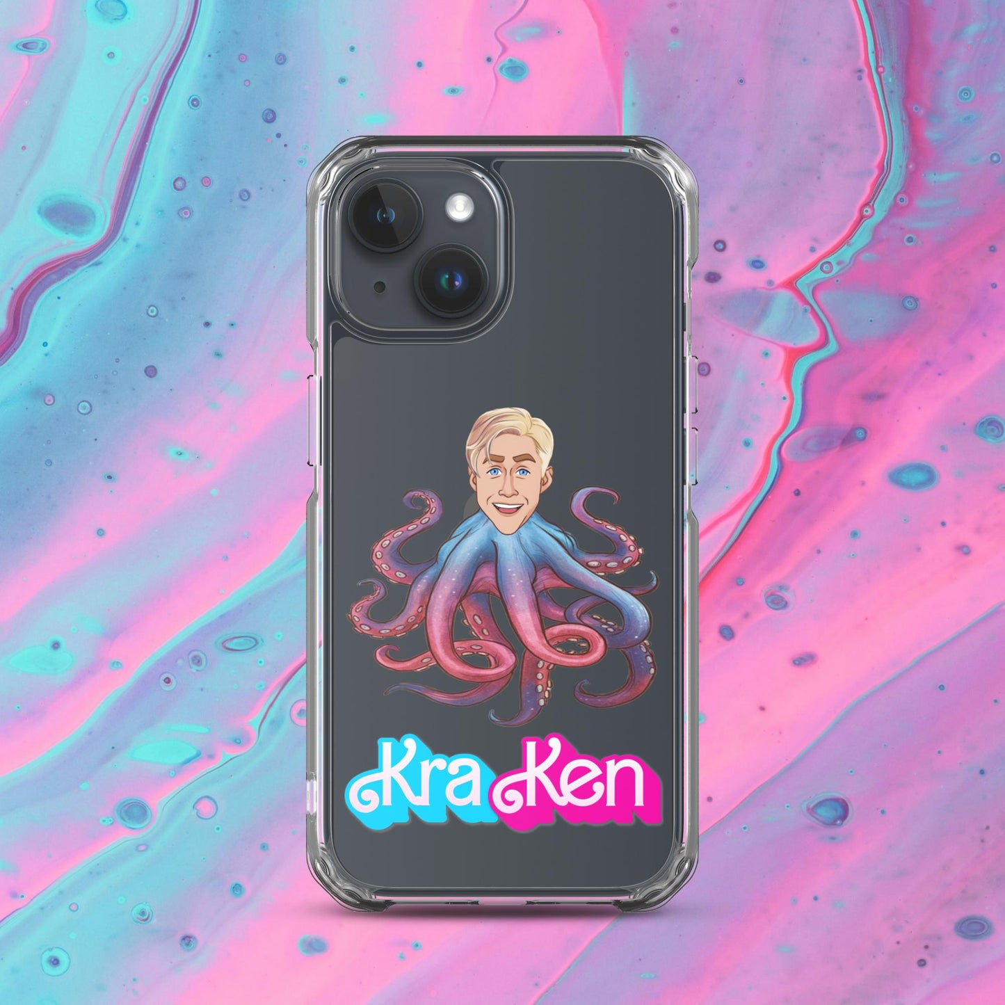 Kraken Ken Barbie Ryan Gosling Funny Clear Case for iPhone iPhone 15 Mobile Phone Cases Barbie Ken Movies Ryan Gosling Next Cult Brand