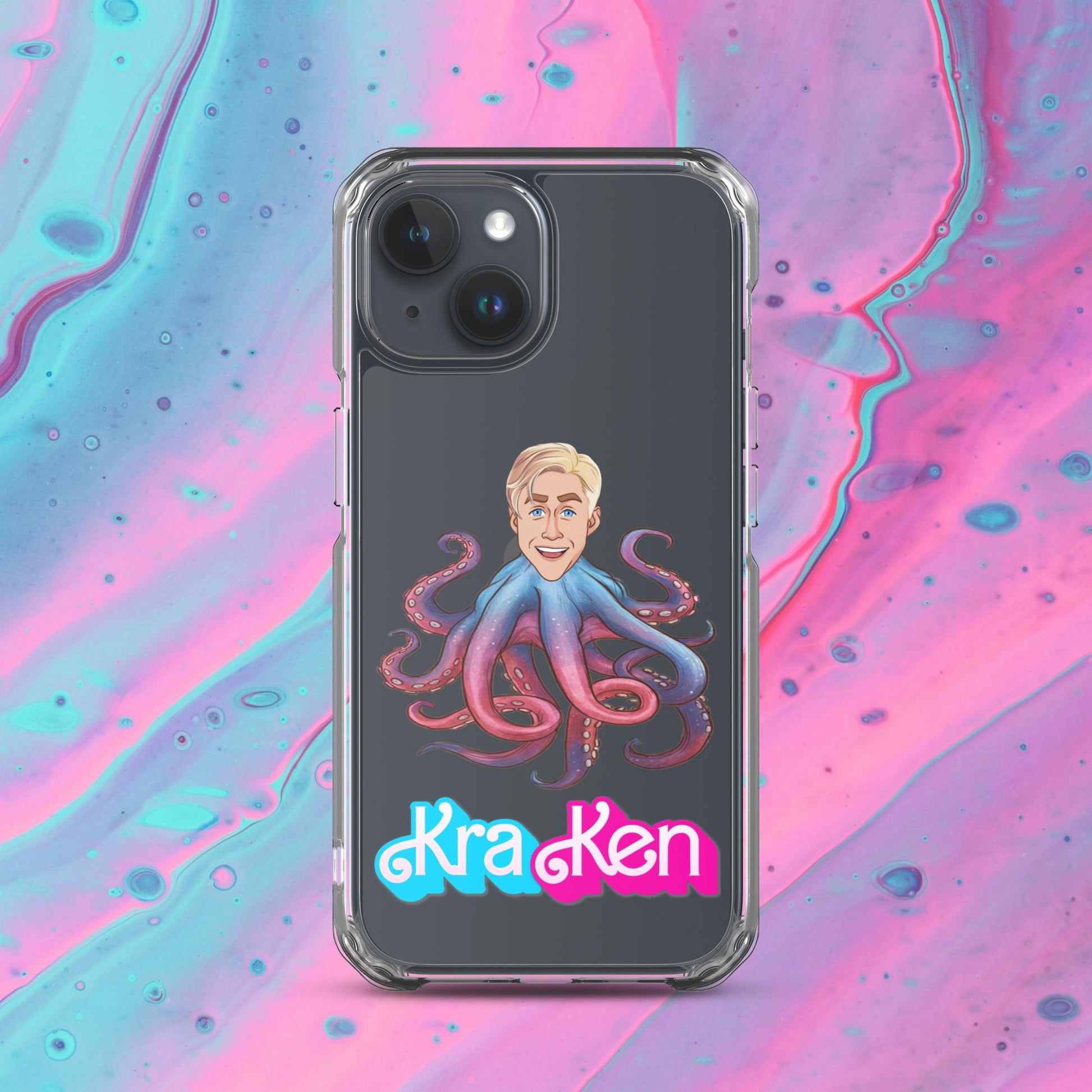 Kraken Ken Barbie Ryan Gosling Funny Clear Case for iPhone iPhone 15 Mobile Phone Cases Barbie Ken Movies Ryan Gosling Next Cult Brand