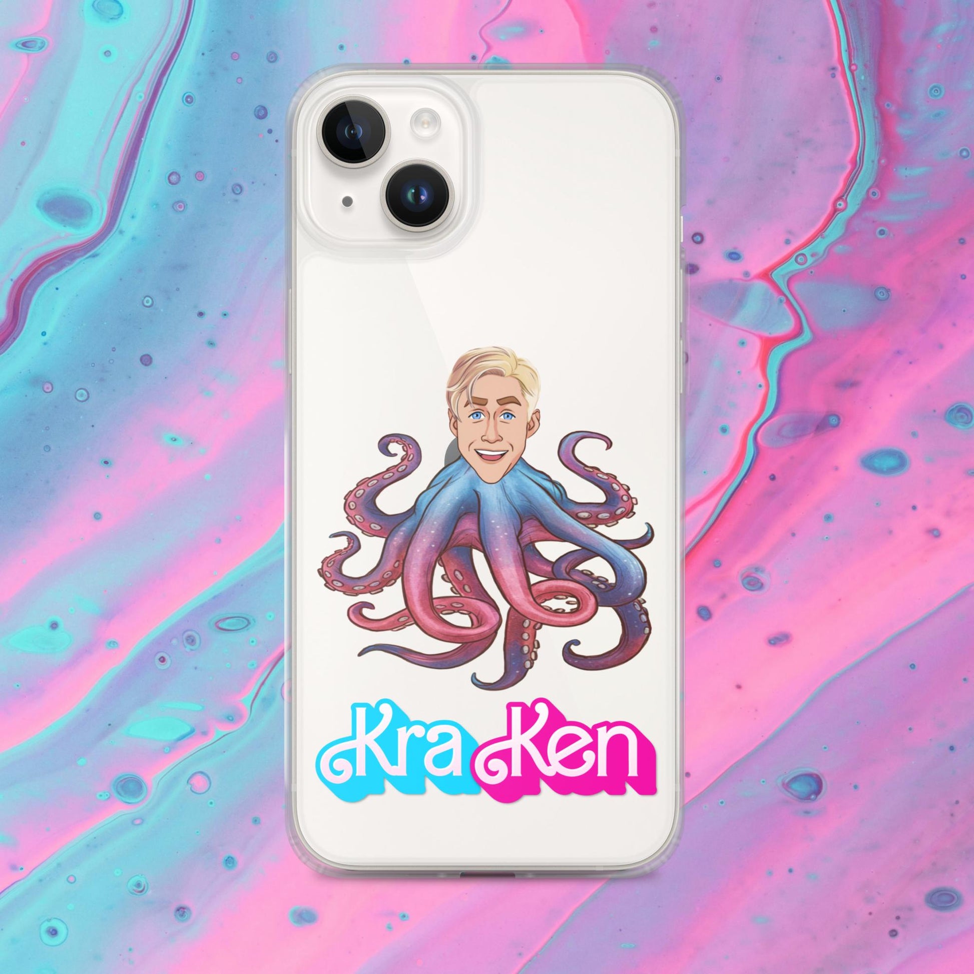 Kraken Ken Barbie Ryan Gosling Funny Clear Case for iPhone iPhone 14 Plus Mobile Phone Cases Barbie Ken Movies Ryan Gosling Next Cult Brand