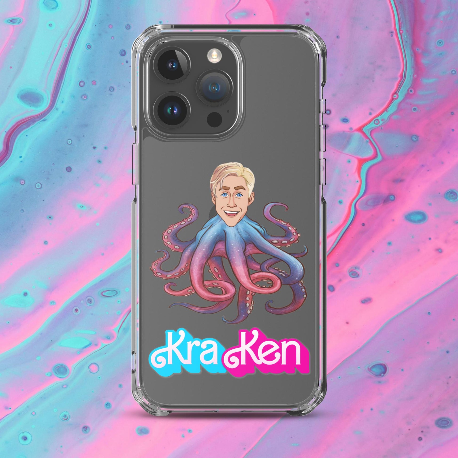 Kraken Ken Barbie Ryan Gosling Funny Clear Case for iPhone iPhone 15 Pro Max Mobile Phone Cases Barbie Ken Movies Ryan Gosling Next Cult Brand