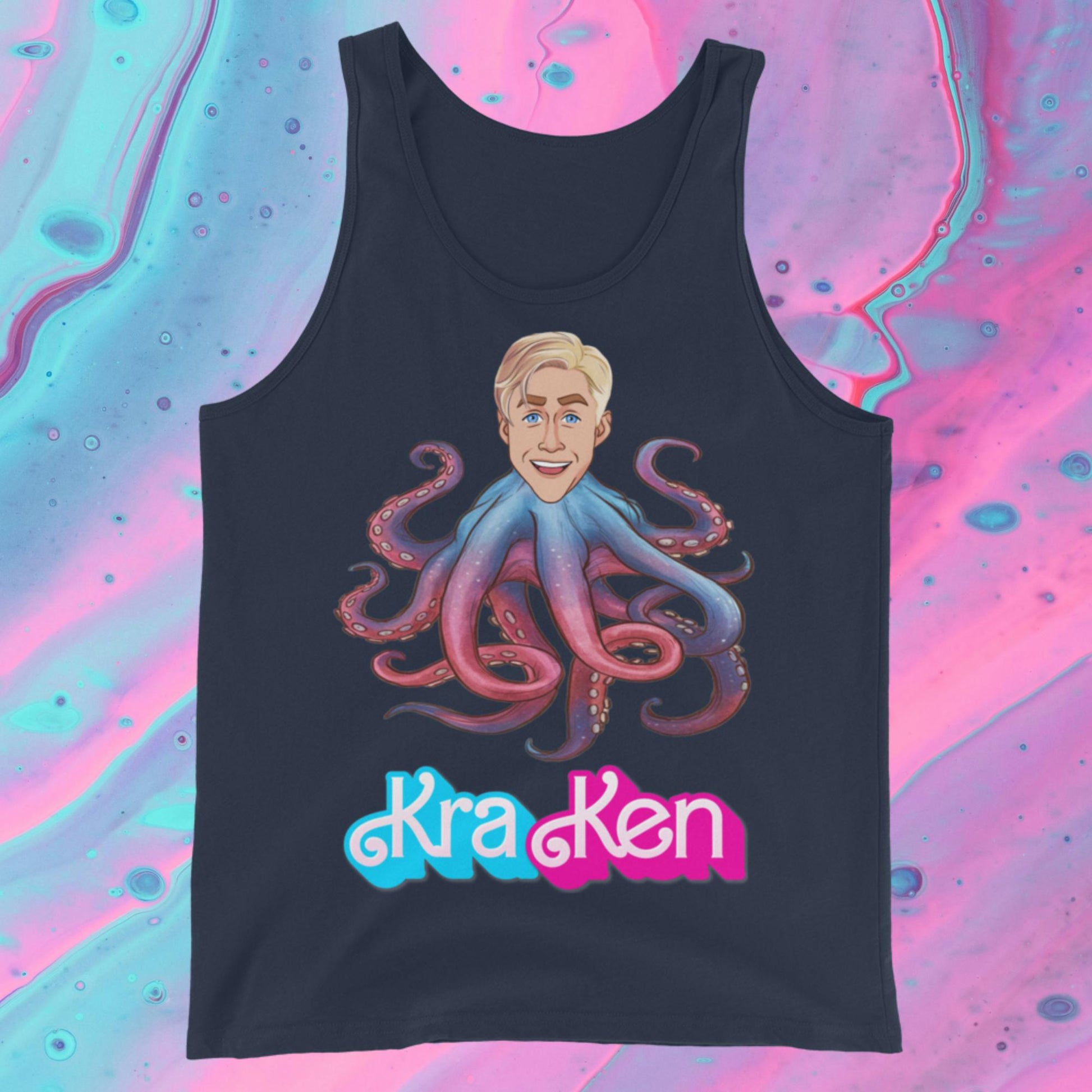 Kraken Ken Barbie Ryan Gosling Funny Tank Top Navy Tank Tops Barbie Ken Movies Ryan Gosling Next Cult Brand