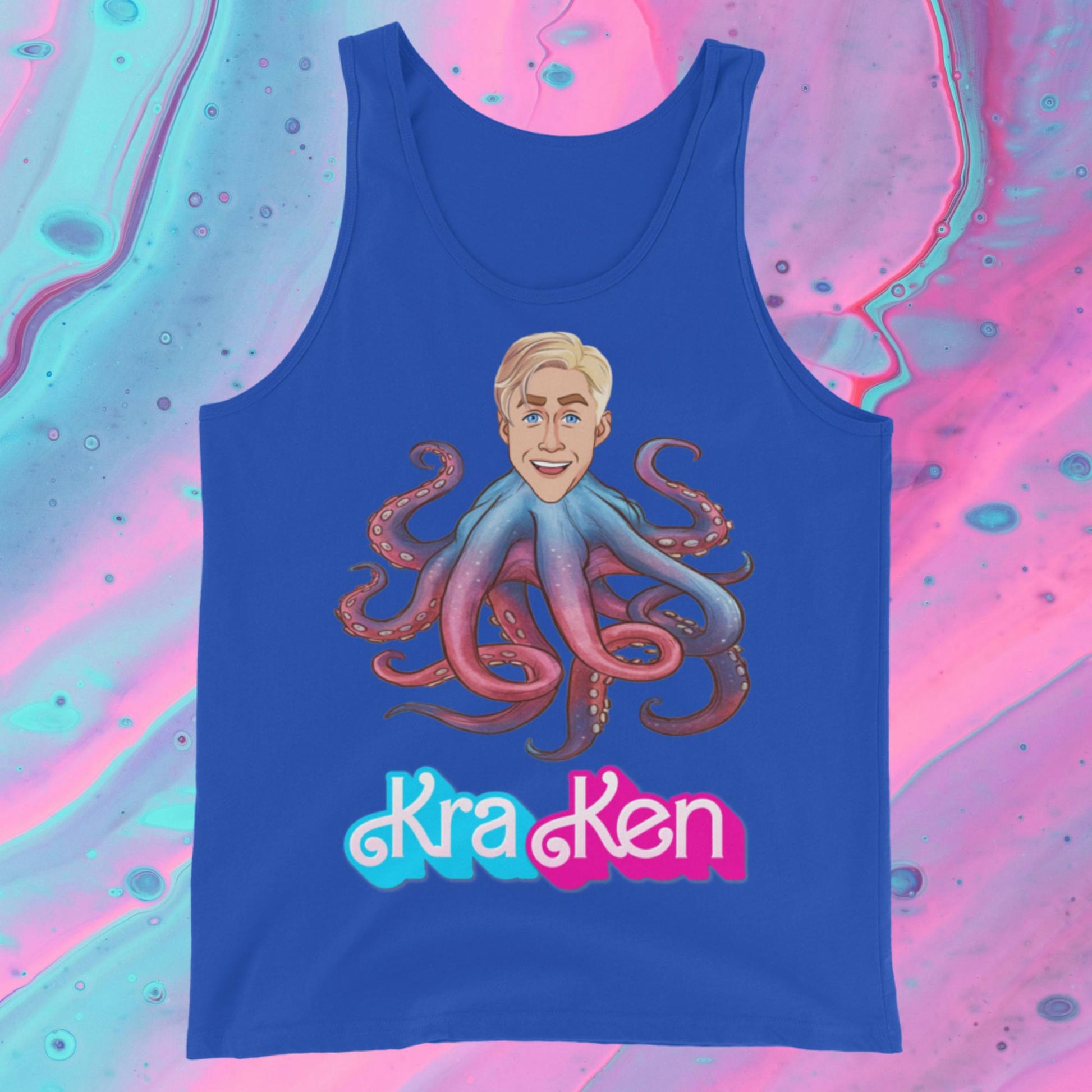 Kraken Ken Barbie Ryan Gosling Funny Tank Top True Royal Tank Tops Barbie Ken Movies Ryan Gosling Next Cult Brand