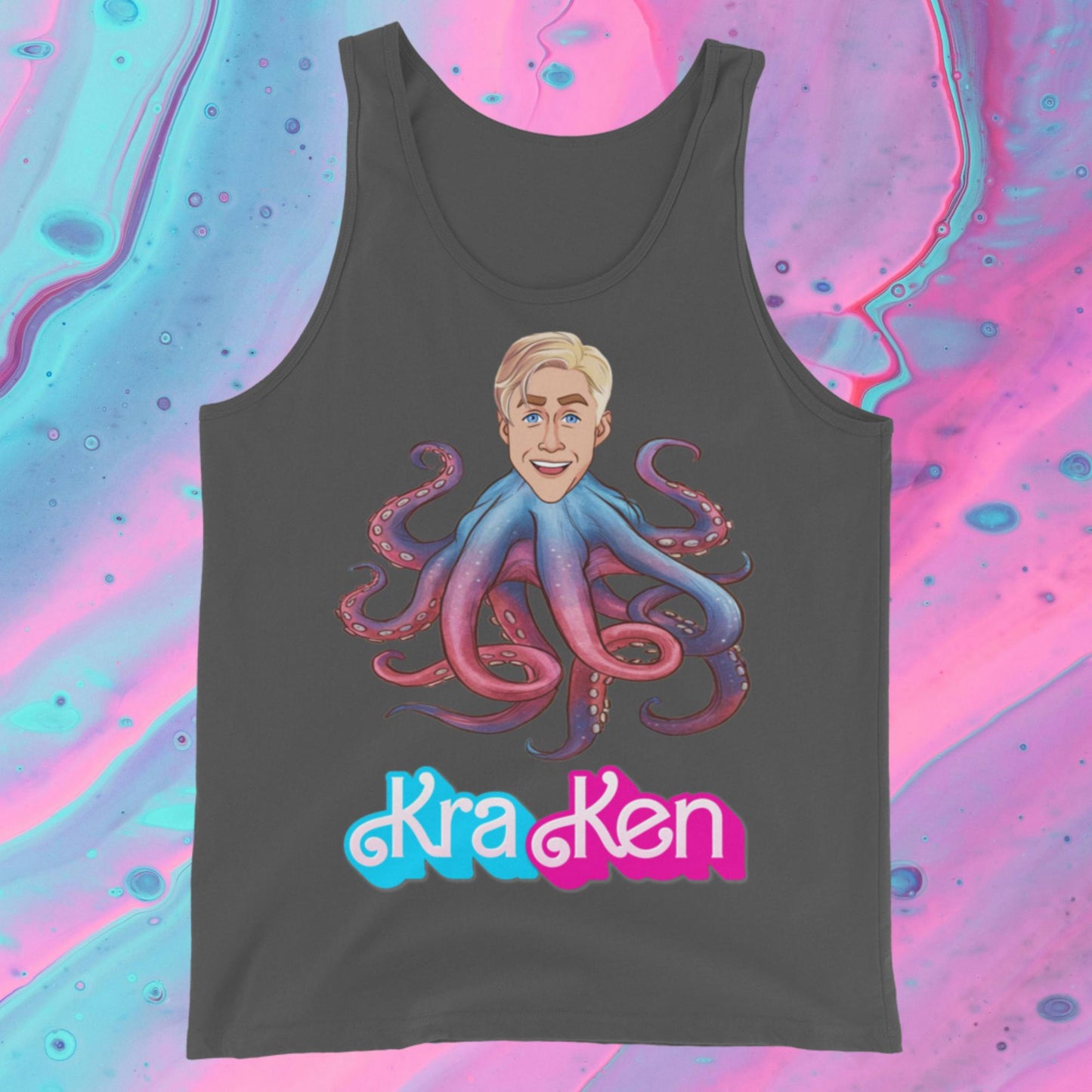 Kraken Ken Barbie Ryan Gosling Funny Tank Top Asphalt Tank Tops Barbie Ken Movies Ryan Gosling Next Cult Brand