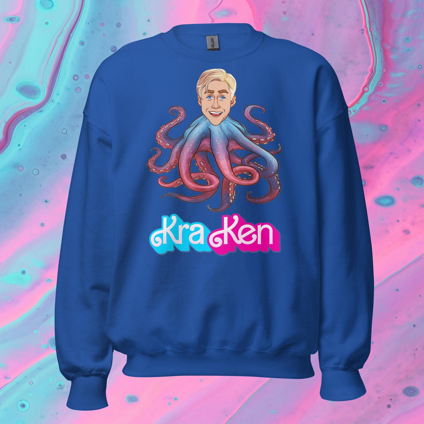 Kraken Ken Barbie Ryan Gosling Funny Unisex Sweatshirt Royal Sweatshirts Barbie Ken Movies Ryan Gosling Next Cult Brand