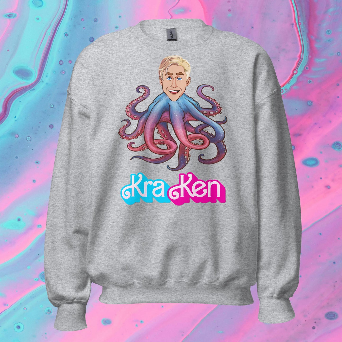 Kraken Ken Barbie Ryan Gosling Funny Unisex Sweatshirt Sport Grey Sweatshirts Barbie Ken Movies Ryan Gosling Next Cult Brand