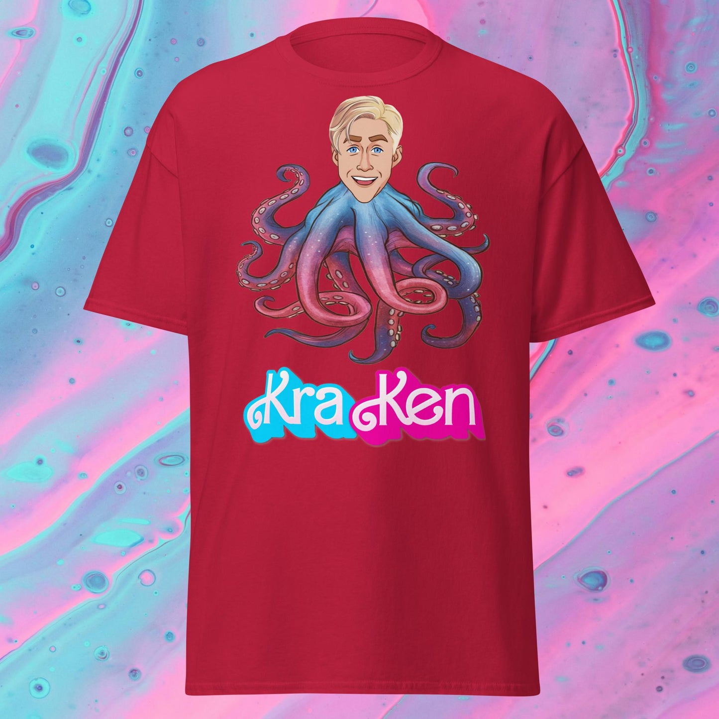 Kraken Ken Barbie Ryan Gosling Funny Unisex tee Cardinal T-shirts Barbie Ken Movies Ryan Gosling Next Cult Brand