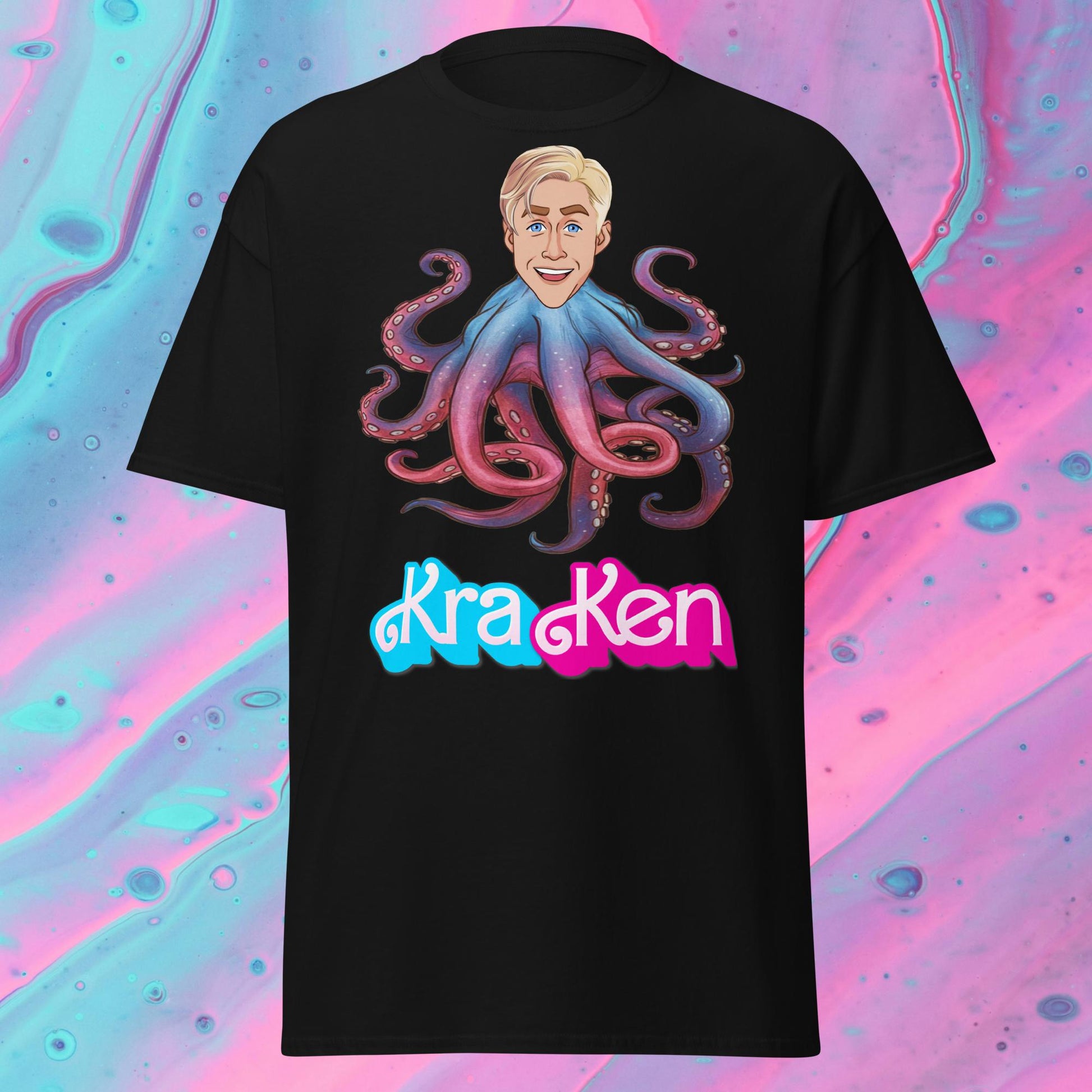 Kraken Ken Barbie Ryan Gosling Funny Unisex tee Black T-shirts Barbie Ken Movies Ryan Gosling Next Cult Brand