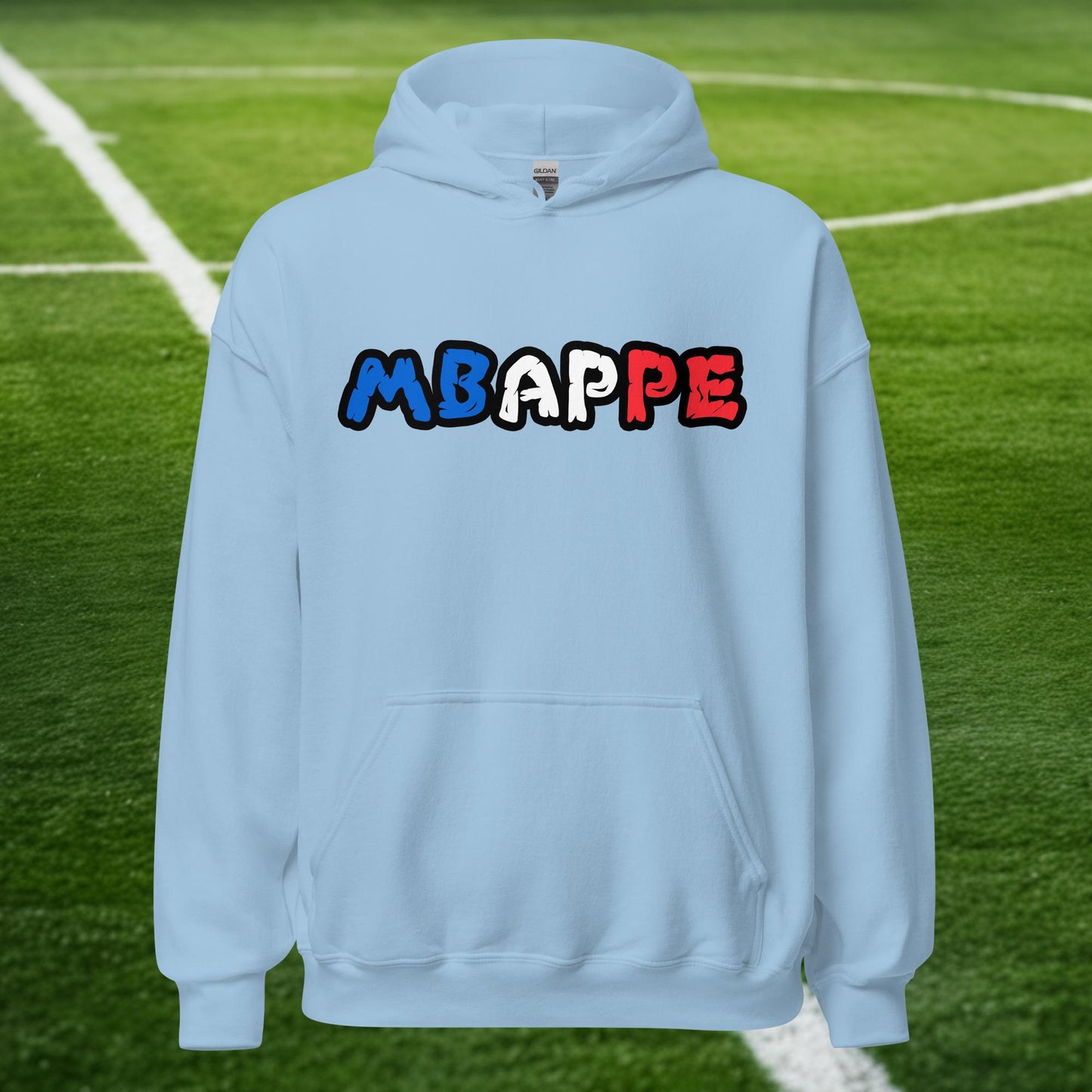 Kylian Mbappe France Euro 2024 Ninja Turtle Funny Football Soccer Unisex Hoodie Light Blue Hoodies Football Kylian Mbappe Ninja Turtles Real Madrid Next Cult Brand