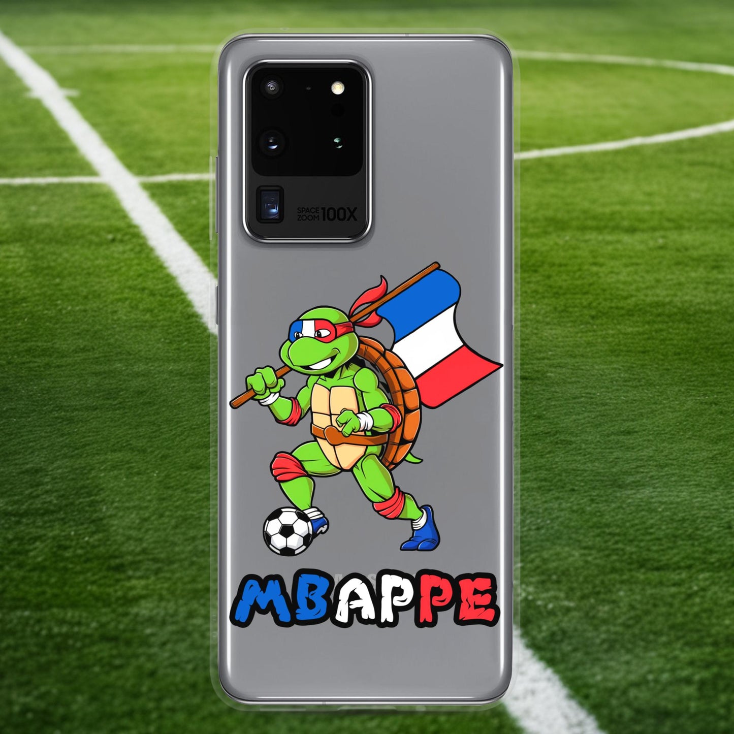 Kylian Mbappe Ninja Turtle Funny Football Euro 2024 France Soccer Clear Case for Samsung Samsung Galaxy S20 Ultra Mobile Phone Cases Football Kylian Mbappe Ninja Turtles Real Madrid Next Cult Brand