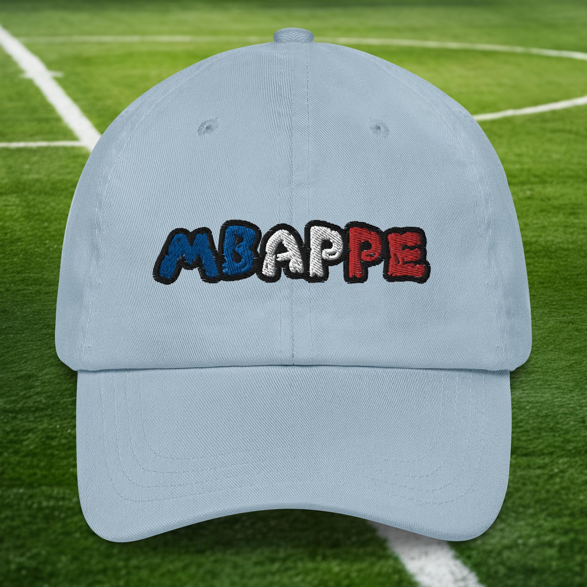 Kylian Mbappe Ninja Turtle Funny Football Euro 2024 France Soccer Dad hat Light Blue Hats Football Kylian Mbappe Ninja Turtles Real Madrid Next Cult Brand