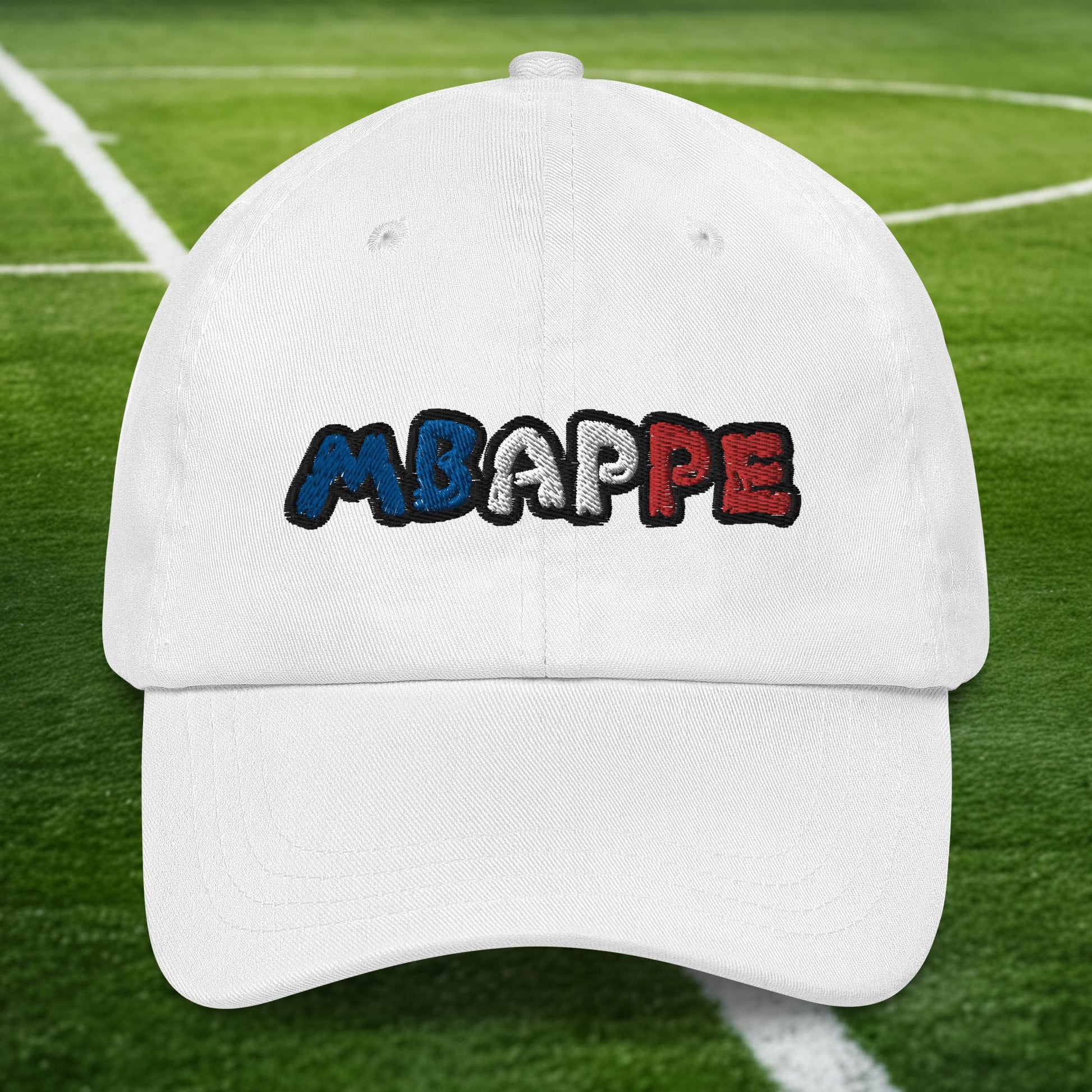 Kylian Mbappe Ninja Turtle Funny Football Euro 2024 France Soccer Dad hat White Hats Football Kylian Mbappe Ninja Turtles Real Madrid Next Cult Brand