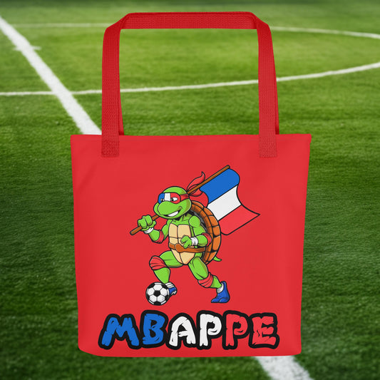Kylian Mbappe Ninja Turtle Funny Football Euro 2024 France Soccer Tote bag Next Cult Brand