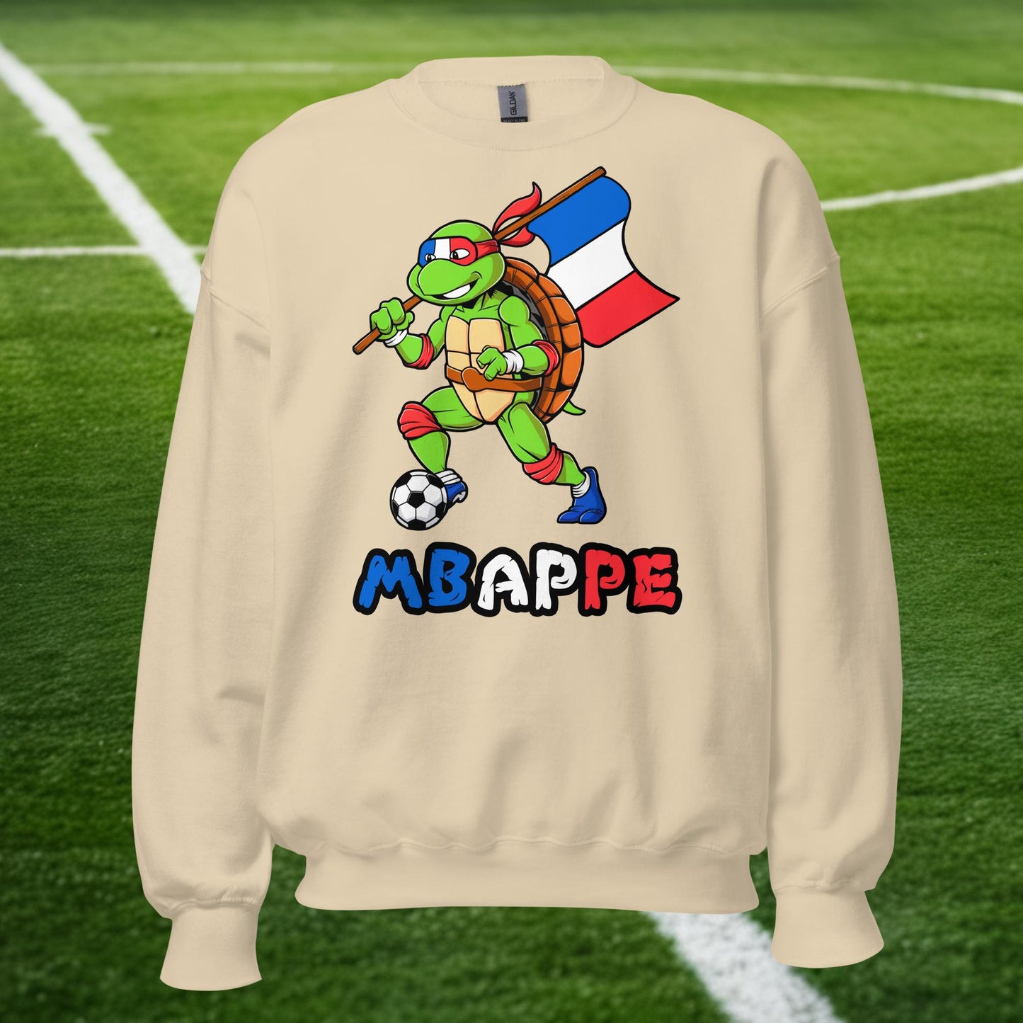 Kylian Mbappe Ninja Turtle Funny Football Euro 2024 France Soccer Unisex Sweatshirt Next Cult Brand