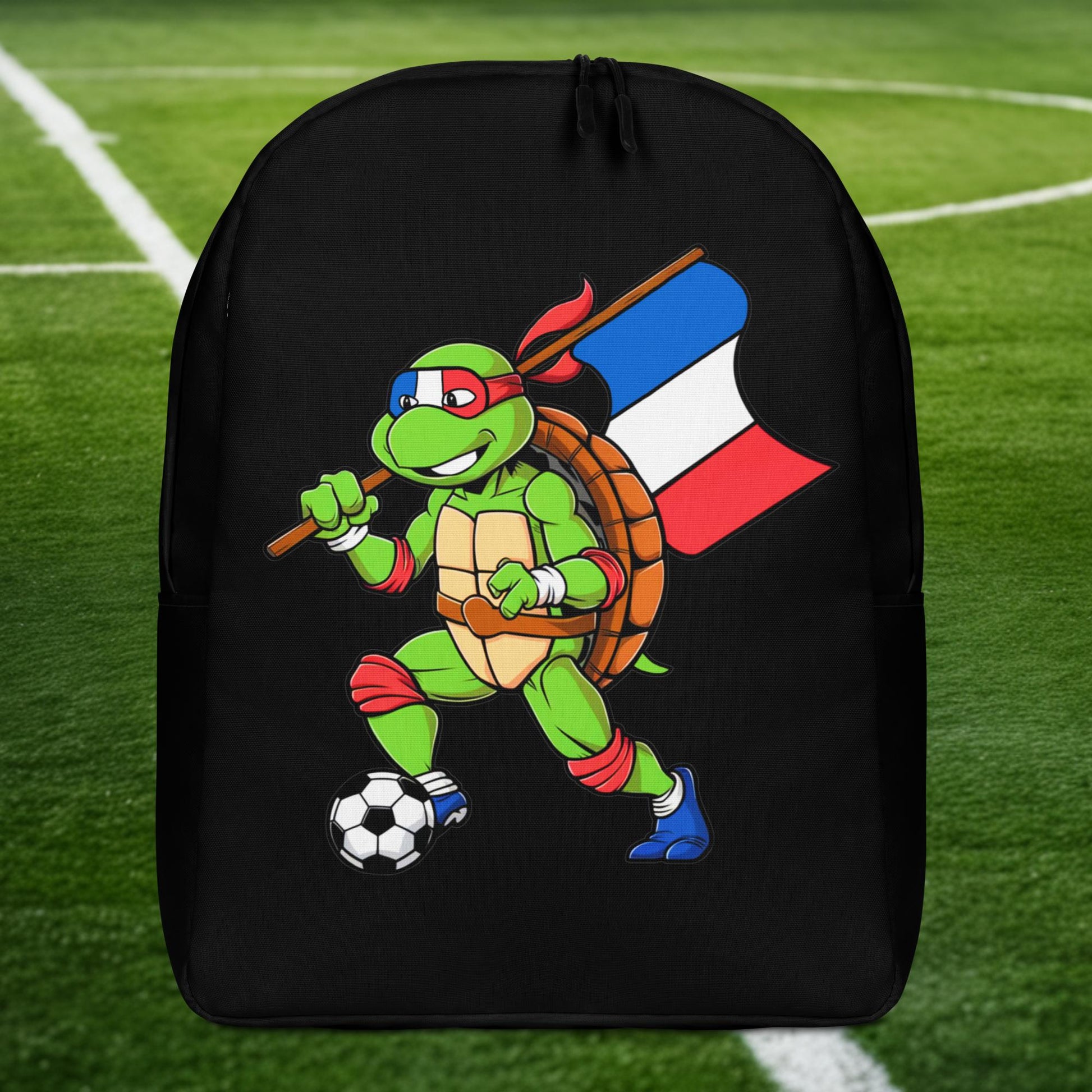 Kylian Mbappe Ninja Turtle Funny Soccer Euro 2024 France Football Backpack Next Cult Brand