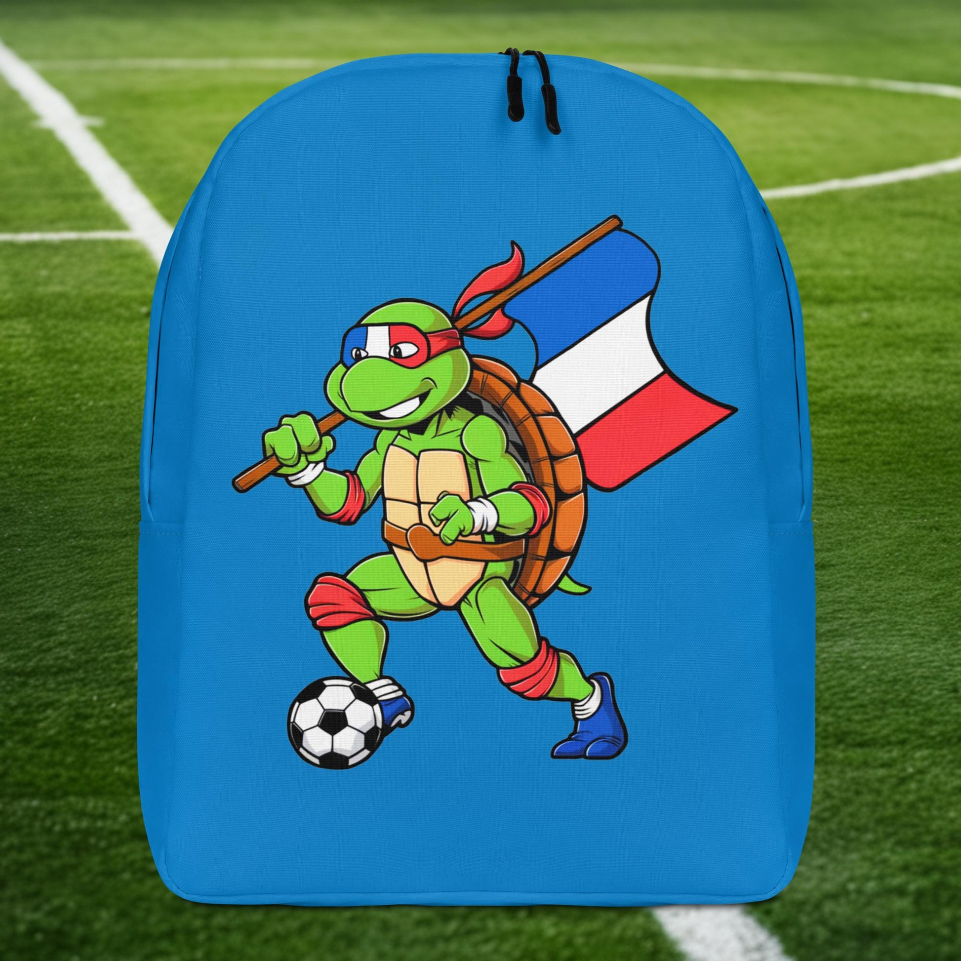 Kylian Mbappe Ninja Turtle Funny Soccer Euro 2024 France Football Backpack Next Cult Brand