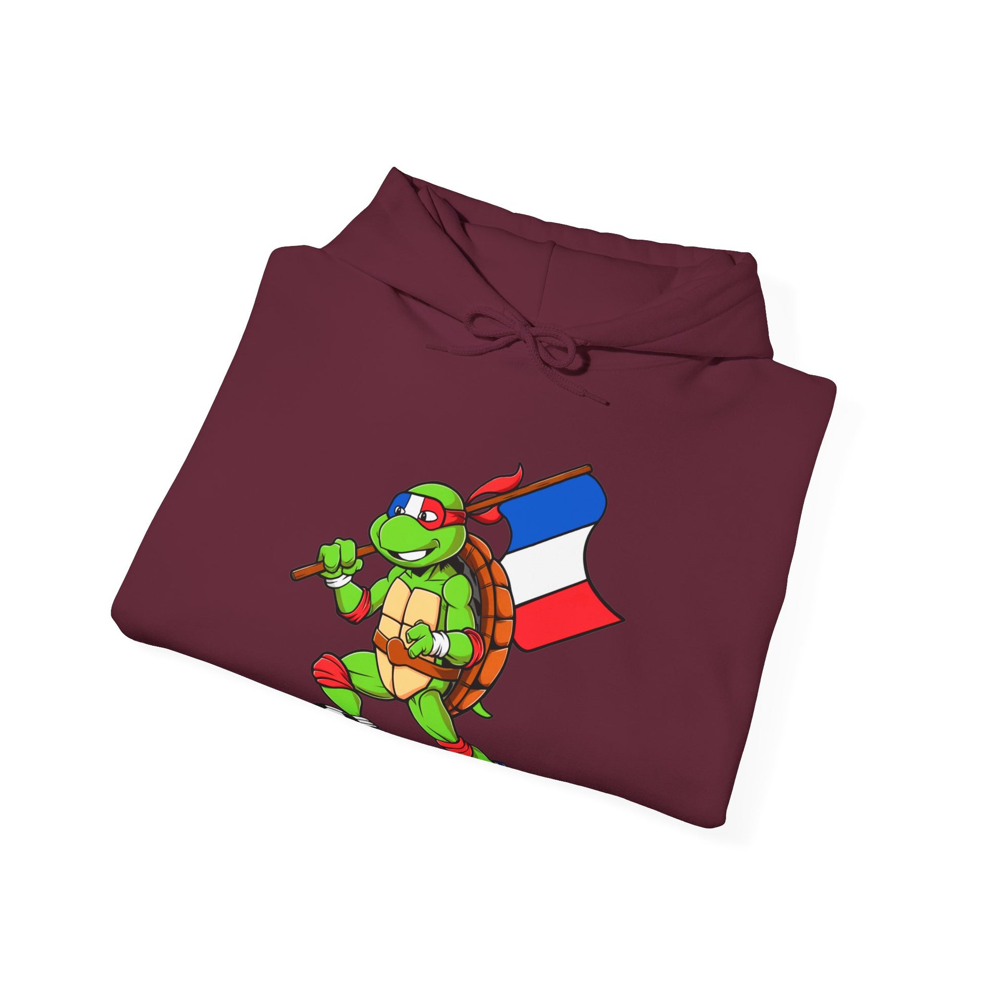 Kylian Mbappe Ninja Turtle Funny Soccer Euro 2024 France Football Unisex Heavy Blend Hooded Sweatshirt Next Cult Brand