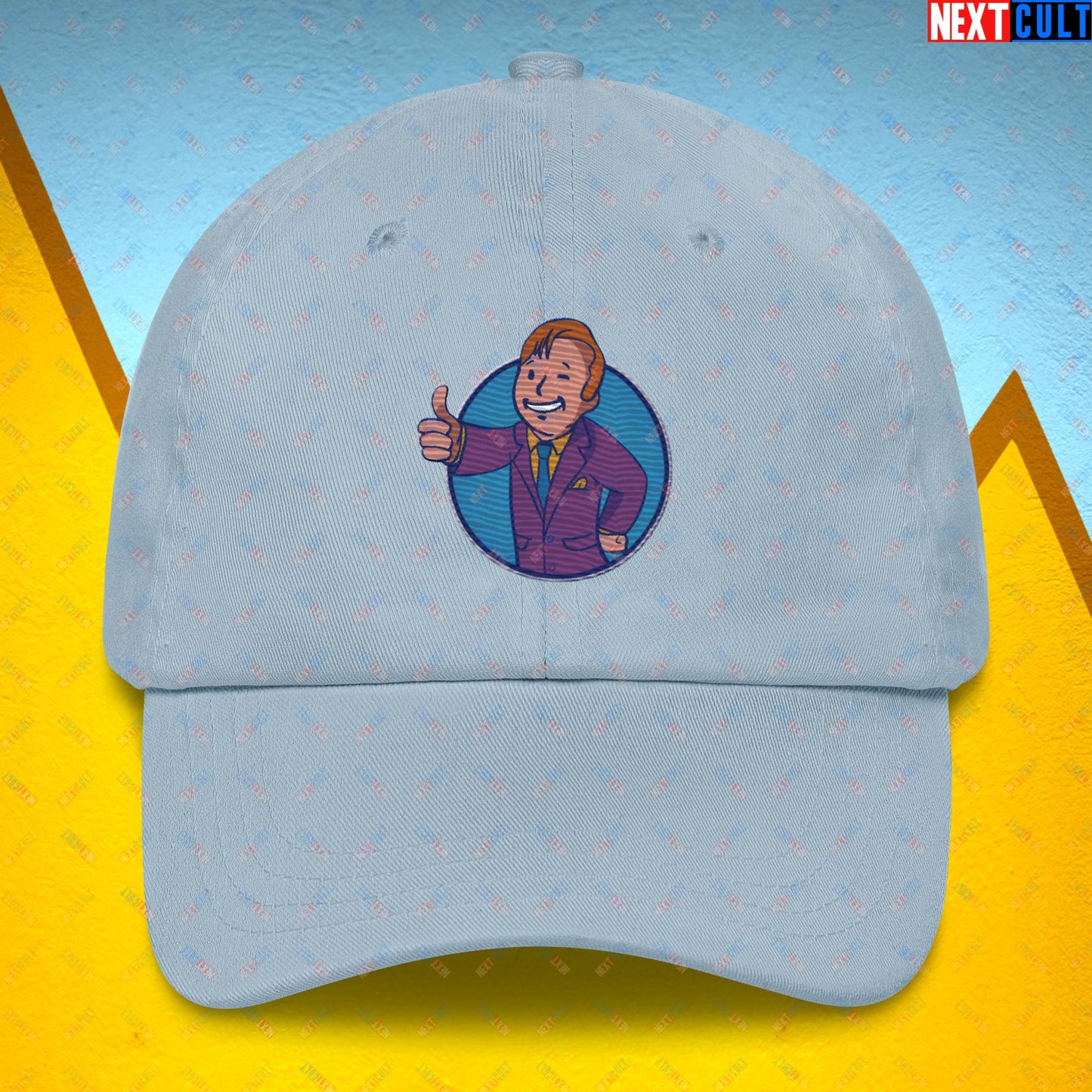 Lawyer Boy Saul Goodman Better Call Saul Vault Boy Fallout Funny Meme Cartoon Mashup Dad hat Next Cult Brand