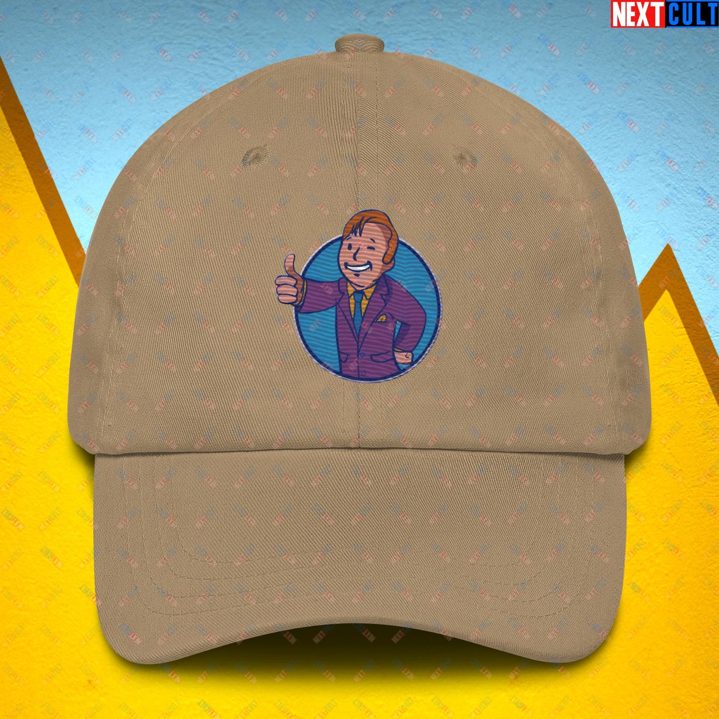 Lawyer Boy Saul Goodman Better Call Saul Vault Boy Fallout Funny Meme Cartoon Mashup Dad hat Next Cult Brand