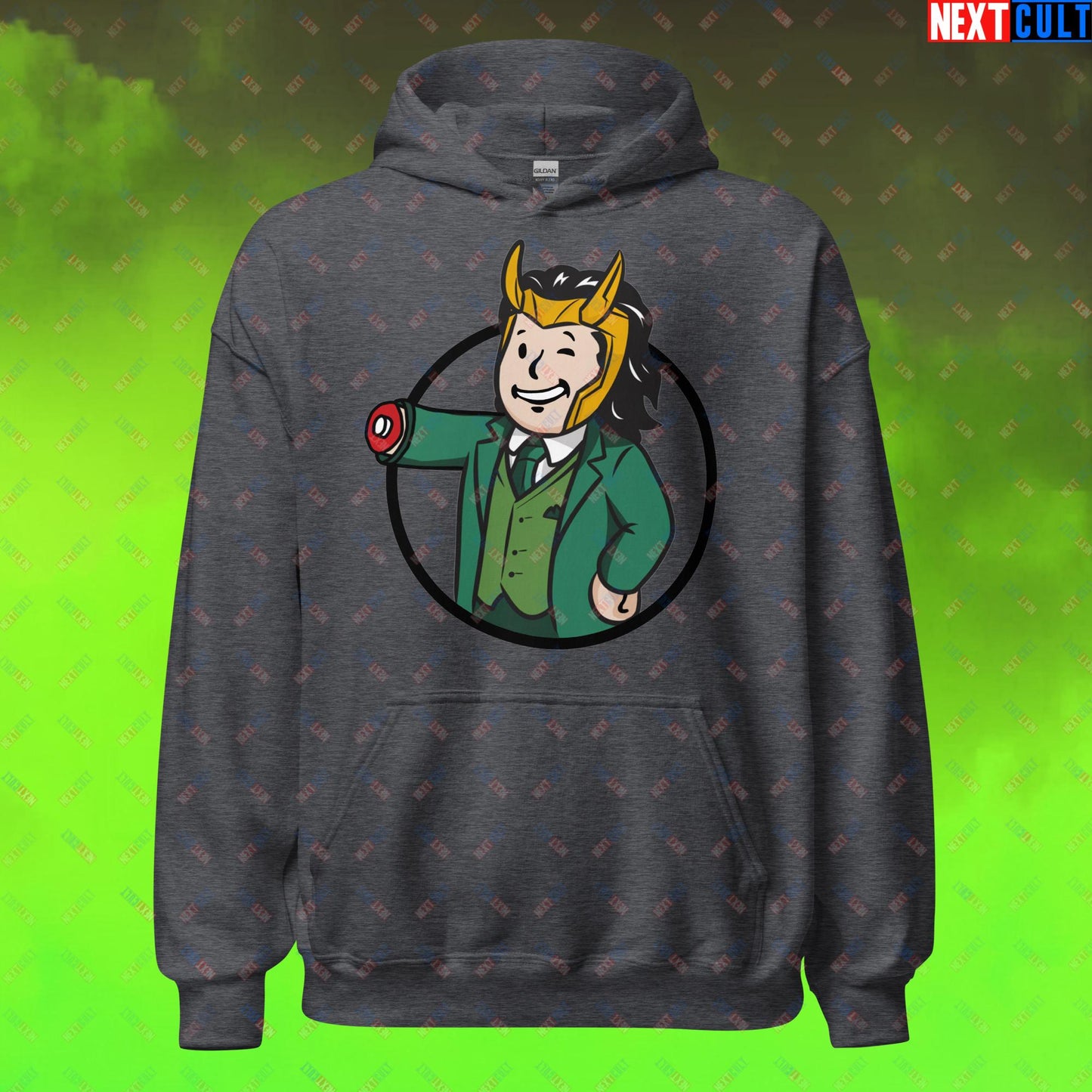 Loki Vault Boy Fallout Funny Meme Cartoon Mashup Unisex Hoodie Next Cult Brand