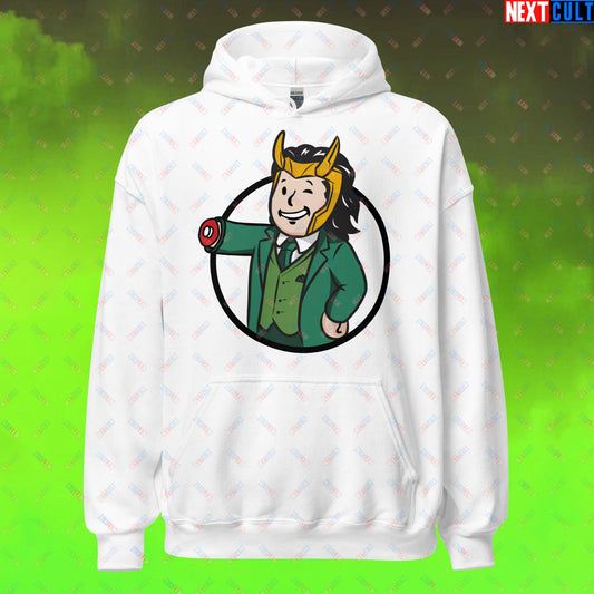 Loki Vault Boy Fallout Funny Meme Cartoon Mashup Unisex Hoodie Next Cult Brand