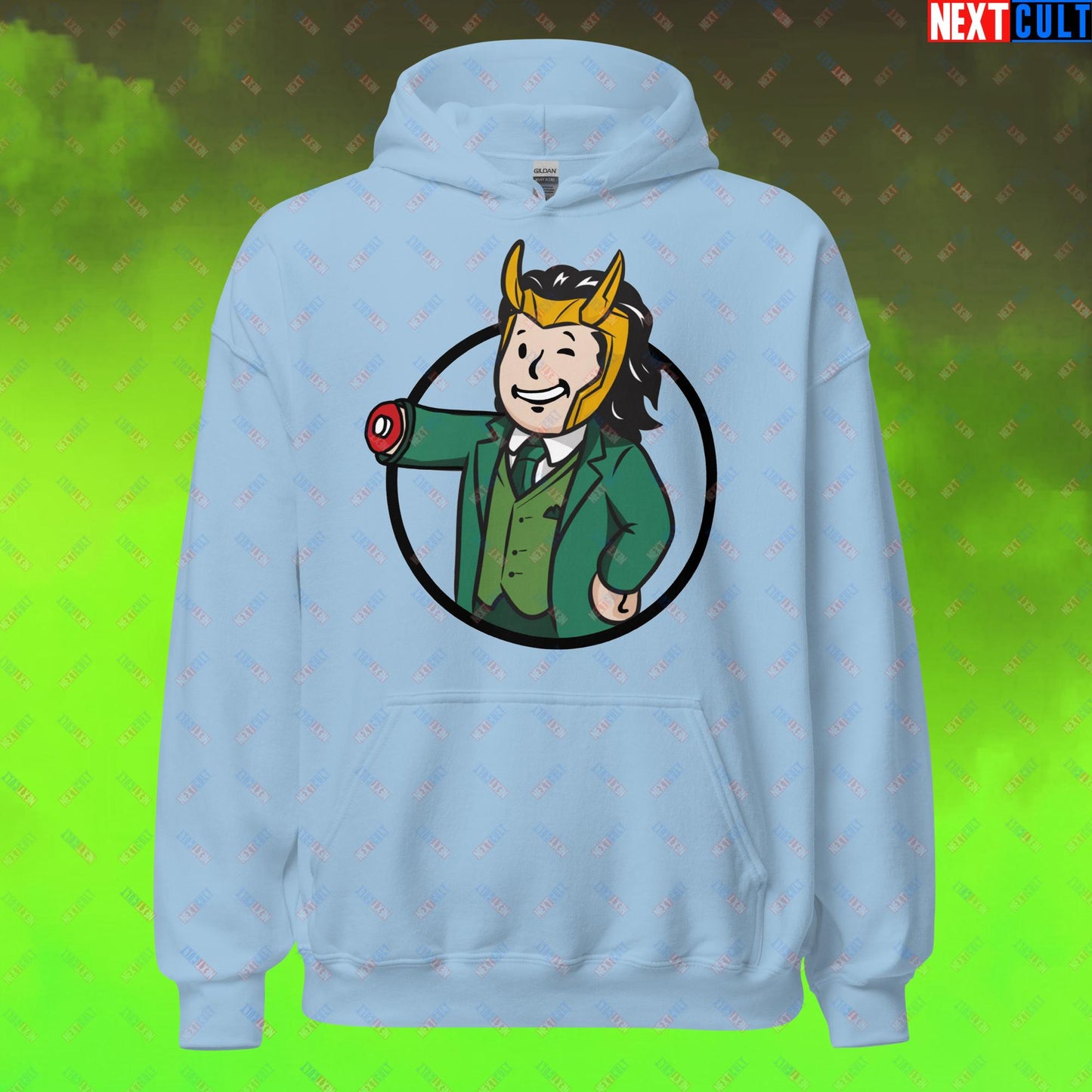 Loki Vault Boy Fallout Funny Meme Cartoon Mashup Unisex Hoodie Next Cult Brand