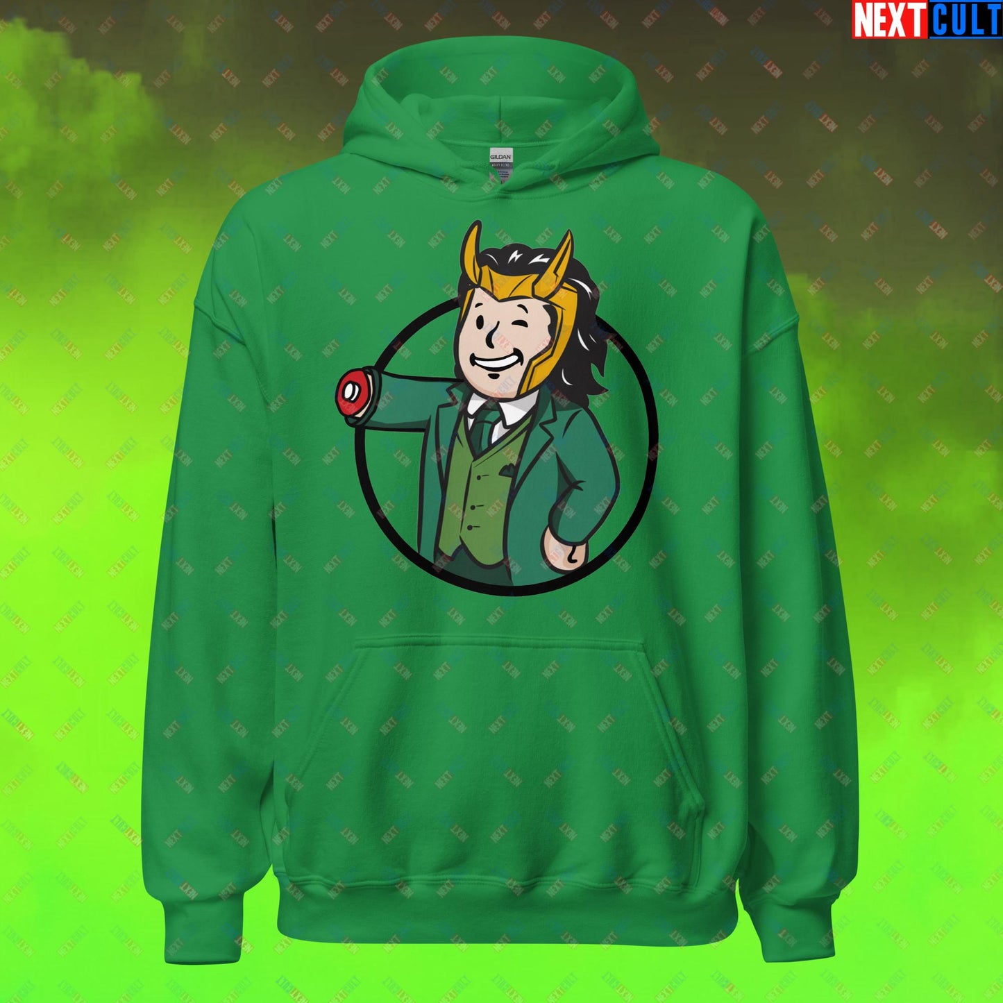 Loki Vault Boy Fallout Funny Meme Cartoon Mashup Unisex Hoodie Next Cult Brand