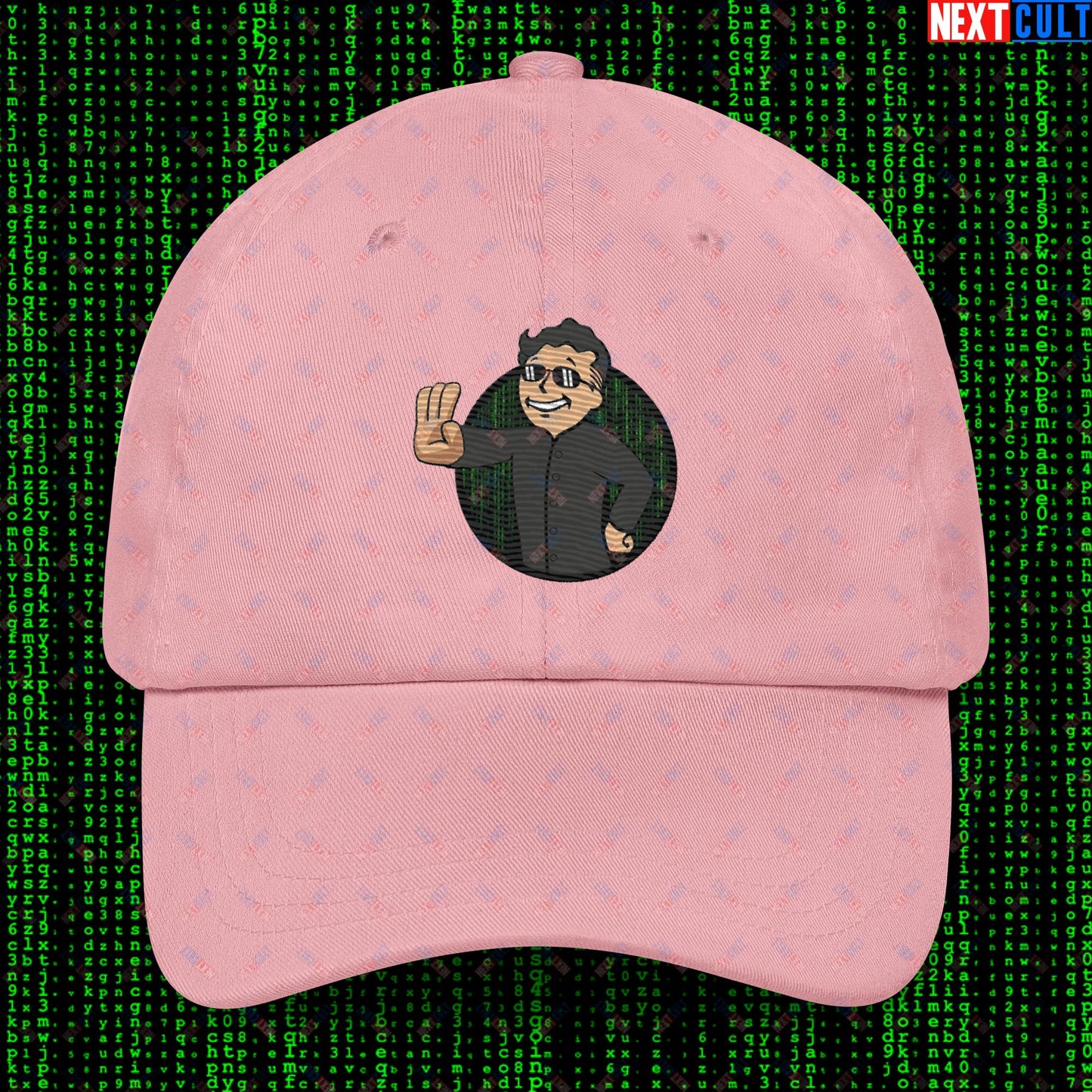 Matrix Vault Boy Fallout Funny Meme Cartoon Mashup Dad hat Next Cult Brand